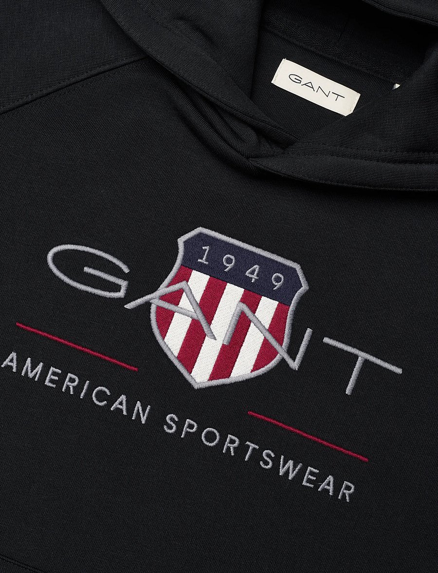 Gant - ARCHIVE SHIELD HOODIE - hættetrøjer - black - 2