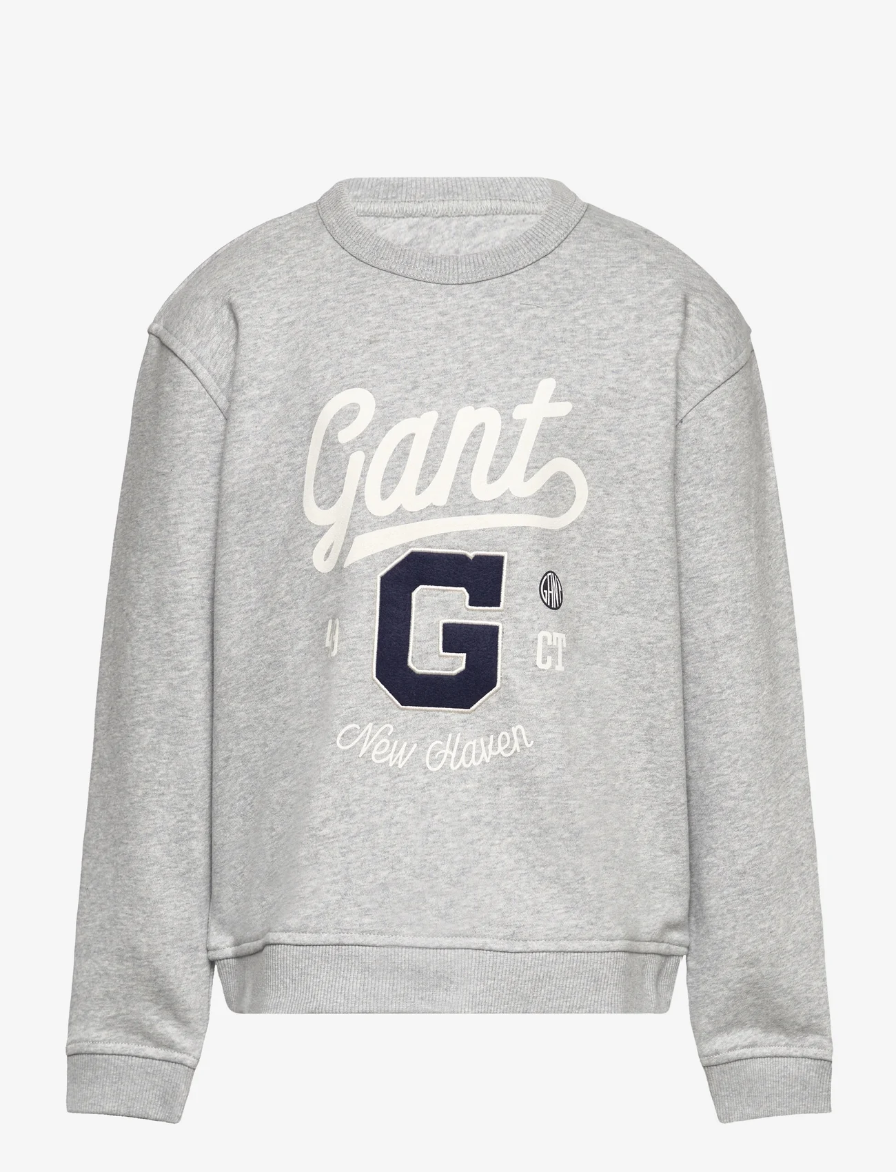 GANT - RELAXED GRAPHIC SWEAT C-NECK - džemperiai - light grey melange - 0