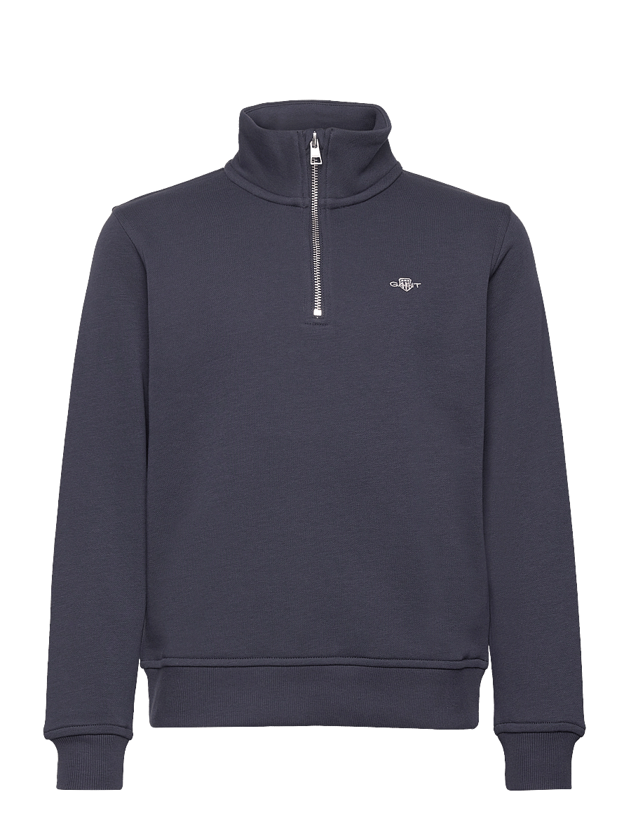 Gant - SHIELD HALF ZIP SWEATSHIRT - sweatshirts - evening blue - 0