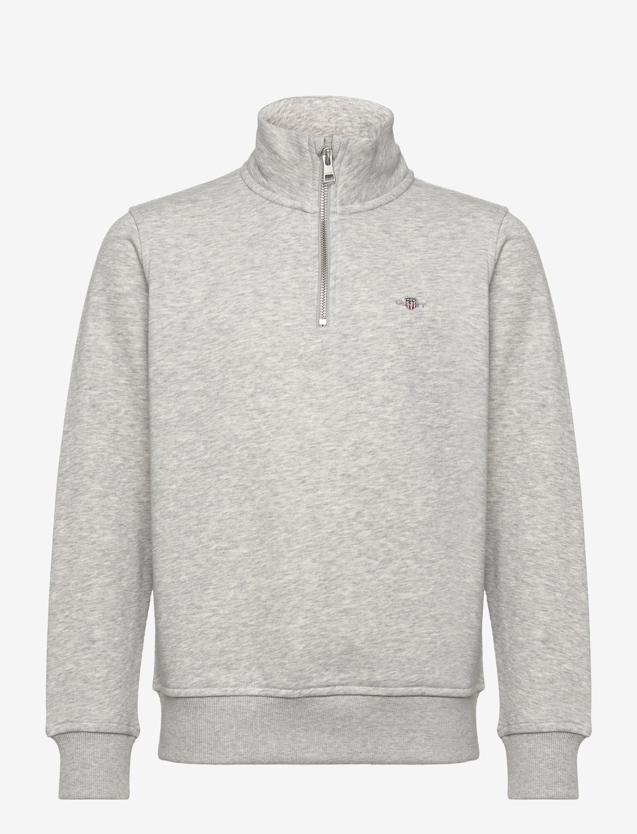 GANT - SHIELD HALF ZIP SWEATSHIRT - sweatshirts - light grey melange - 0