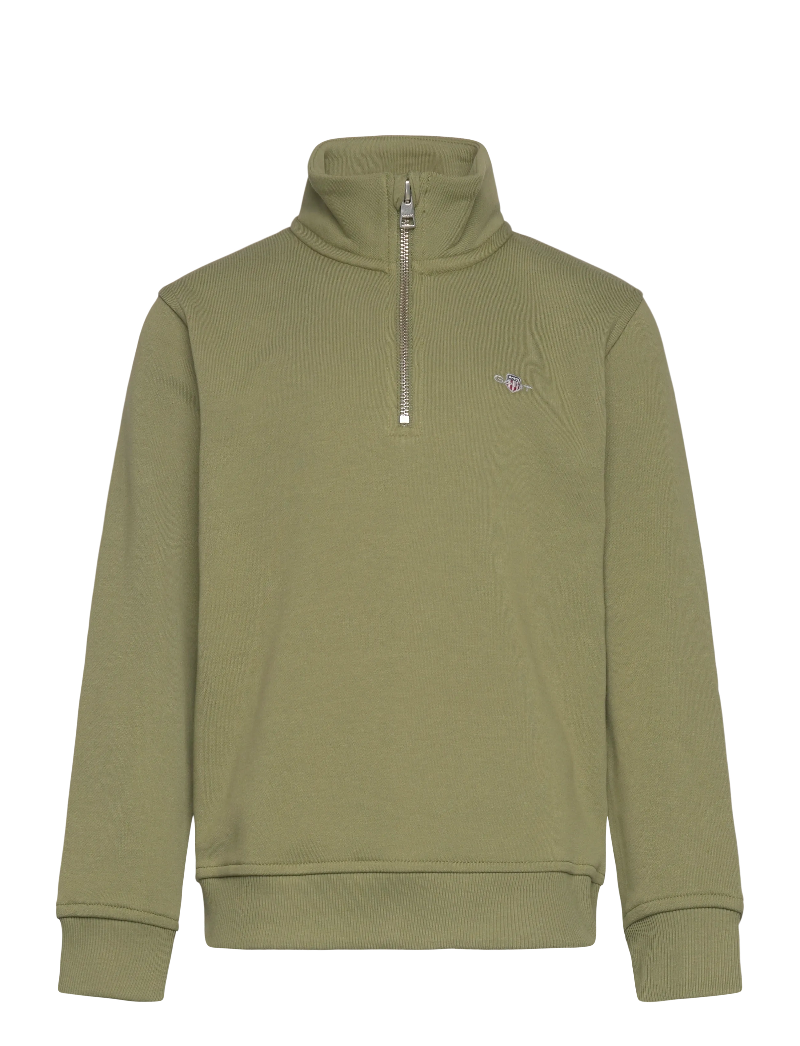 GANT SHIELD HALF ZIP SWEATSHIRT - Shop efter størrelse - WASHED OLIVE / green