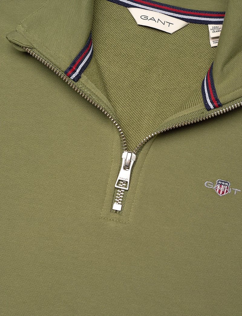 Gant - SHIELD HALF ZIP SWEATSHIRT - sweatshirts - washed olive - 2