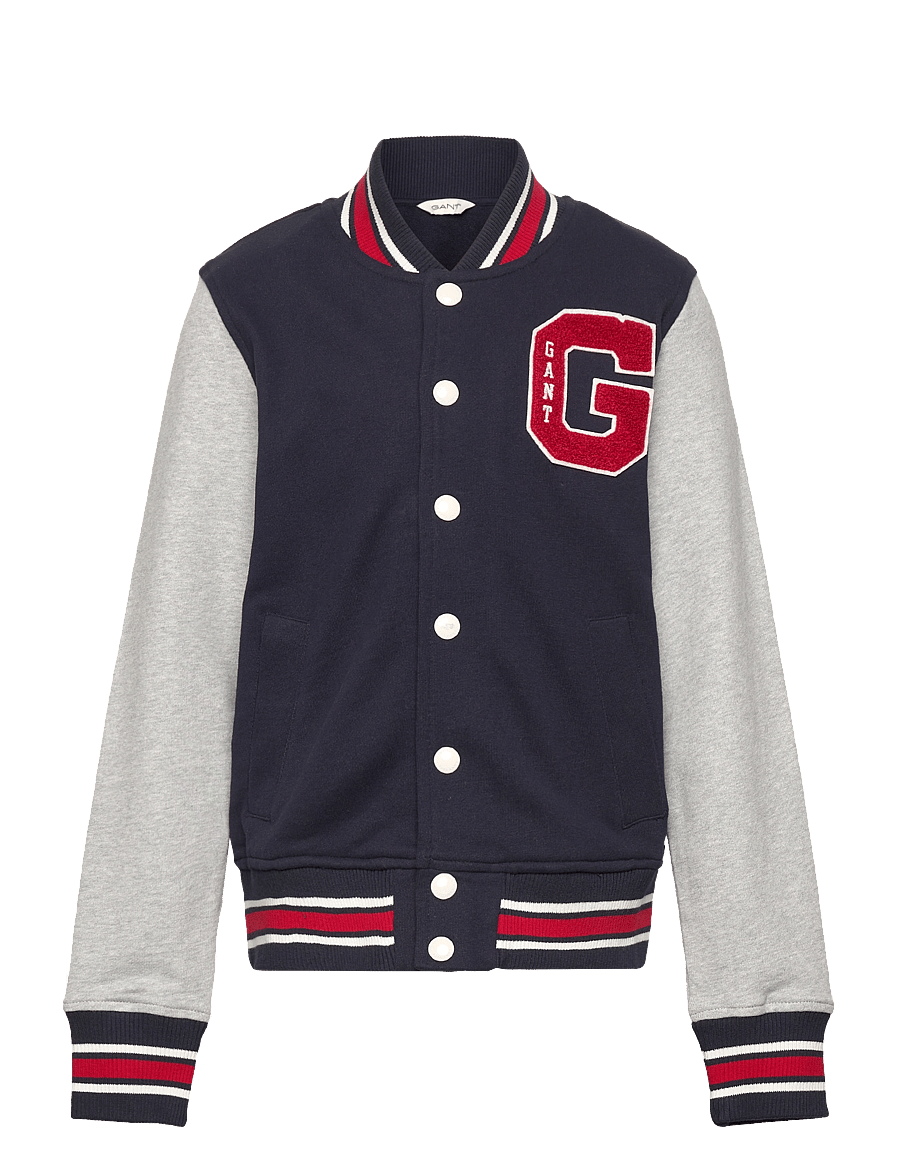 Gant - GANT VARSITY SWEAT JACKET - leichte jacken - evening blue - 0