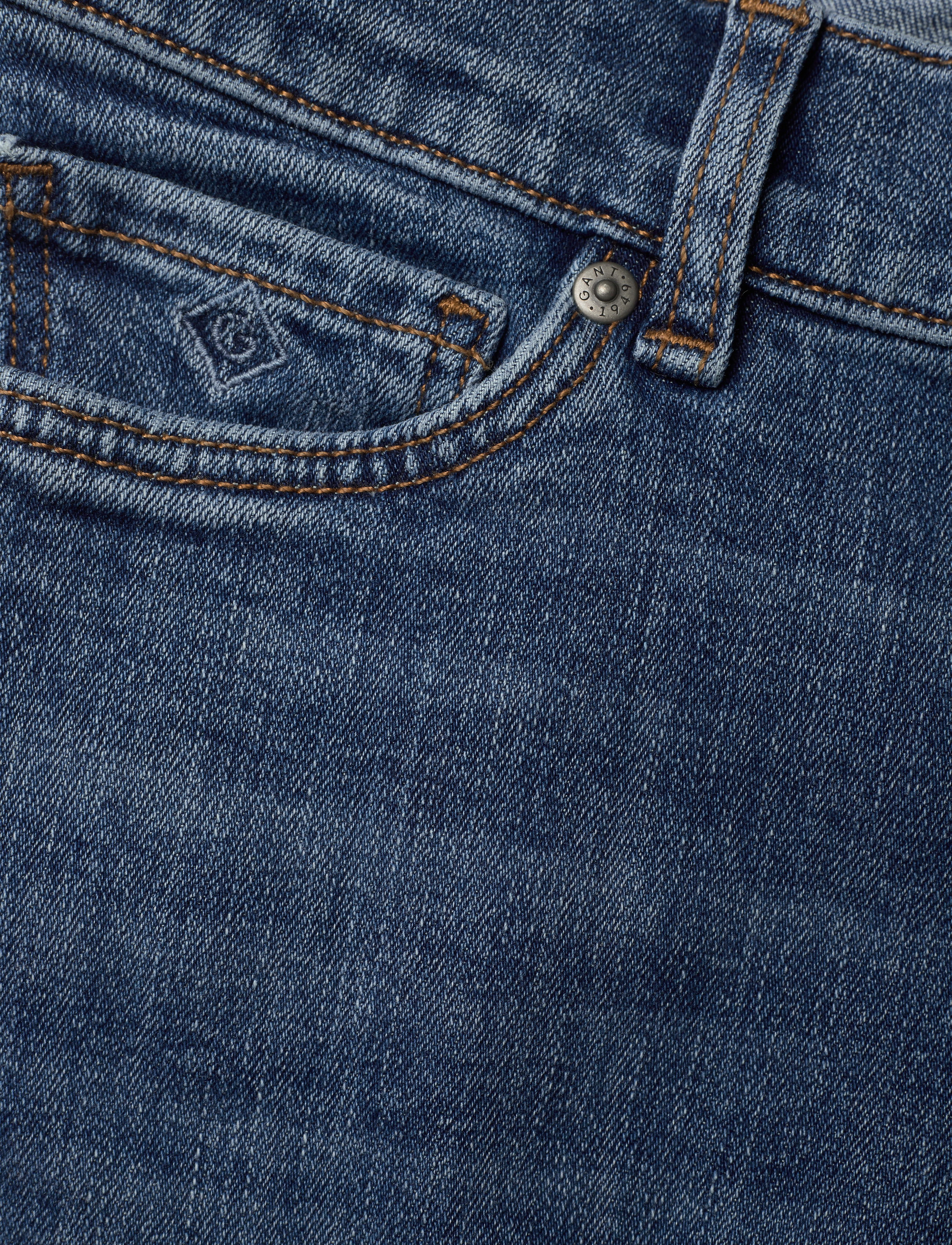 GANT - GANT SLIM JEANS - semi light blue broken in - 2