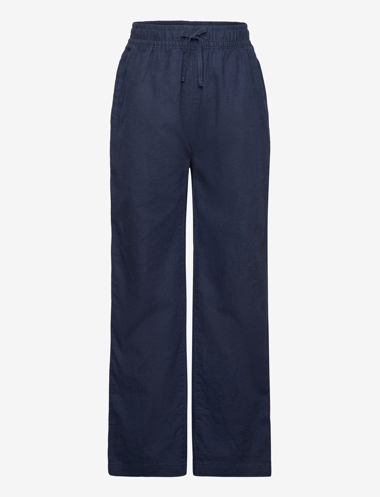 GANT - COTTON LINEN PANTS - byxor - marine - 0