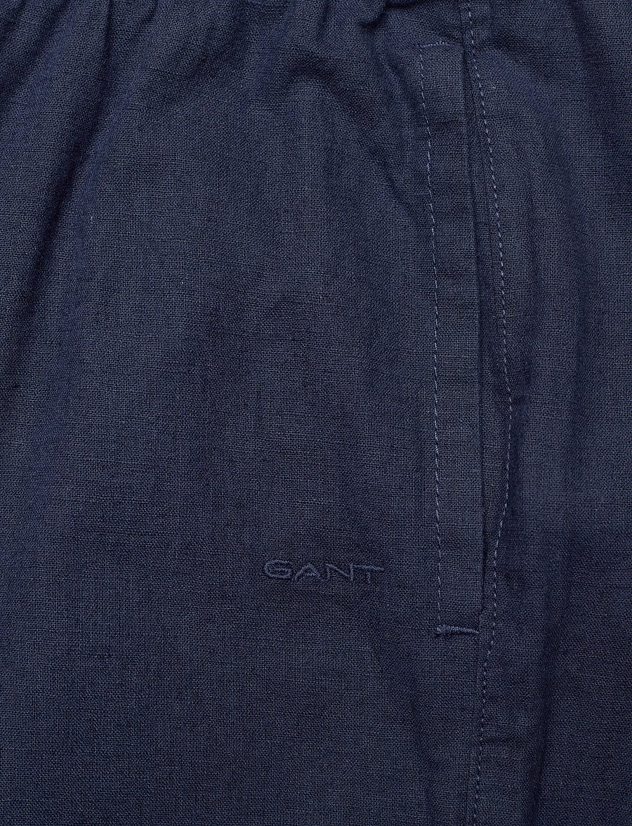 Gant - COTTON LINEN PANTS - bukser - marine - 2