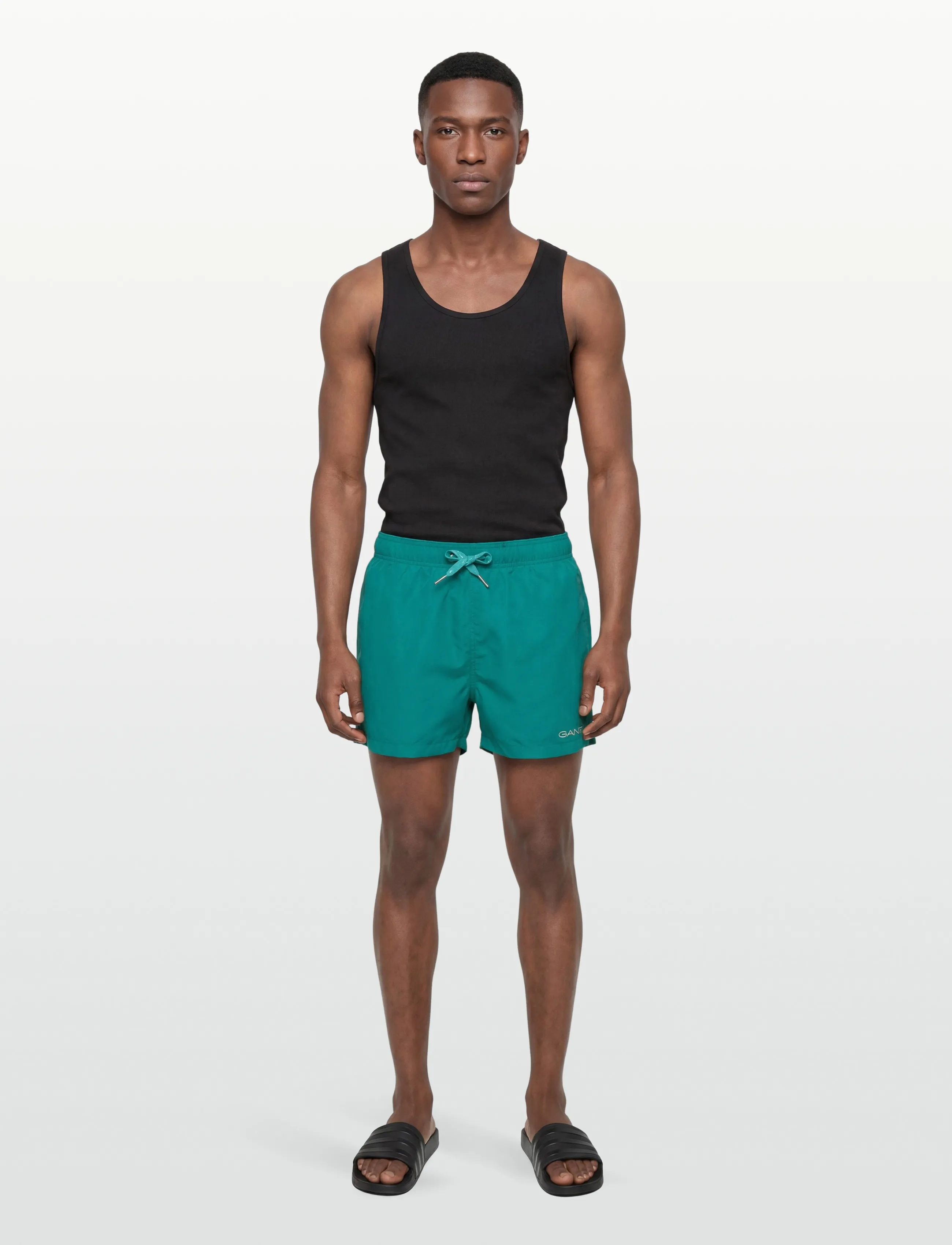 Gant Quick Dry Logo Swim Shorts, Mænd, Badeshorts, Blå, Str: XXL