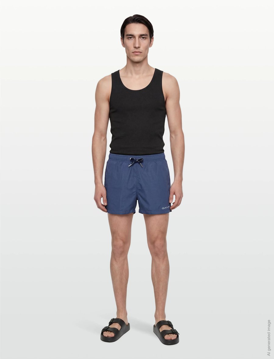 Gant - QUICK DRY LOGO SWIM SHORTS - badeshorts - vintage blue - 0