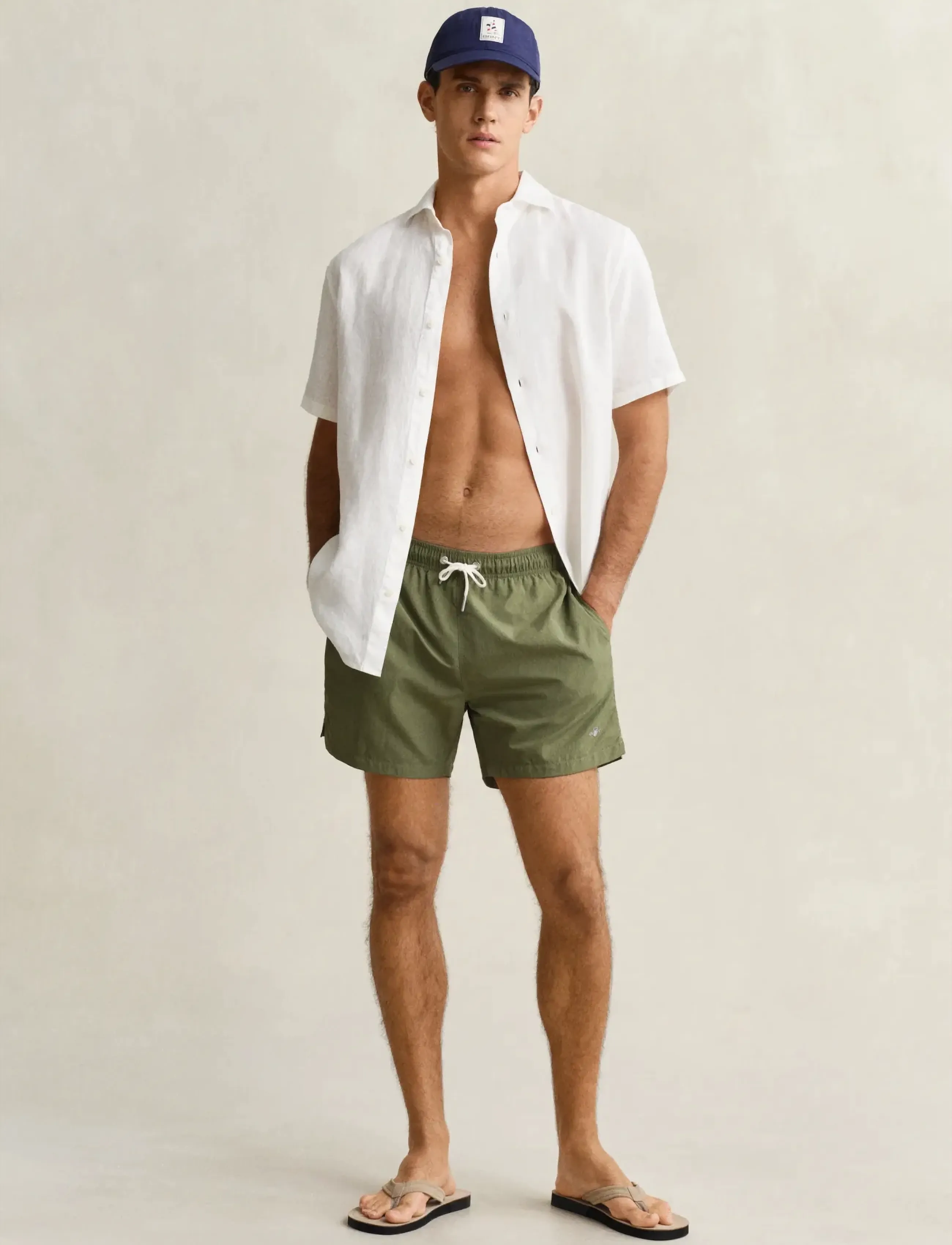 Gant Swim Shorts, Mænd, Badeshorts, Kakigrøn, Str: XXL