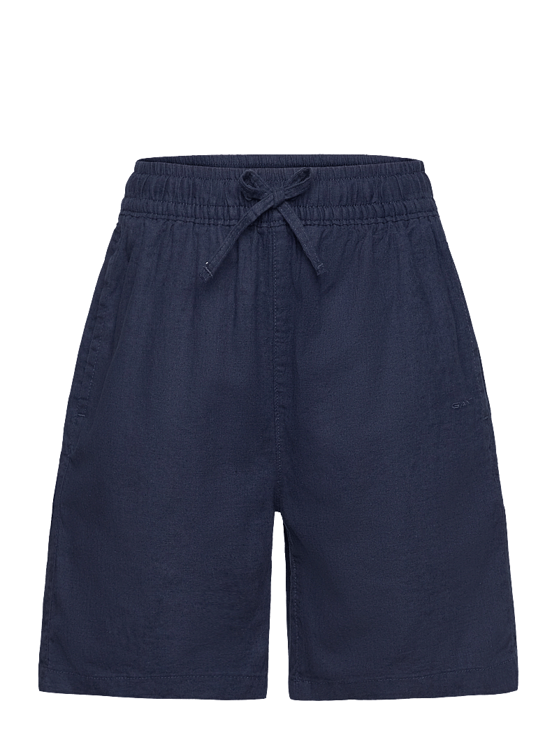 GANT - COTTON LINEN SHORTS - casual shorts - marine - 0