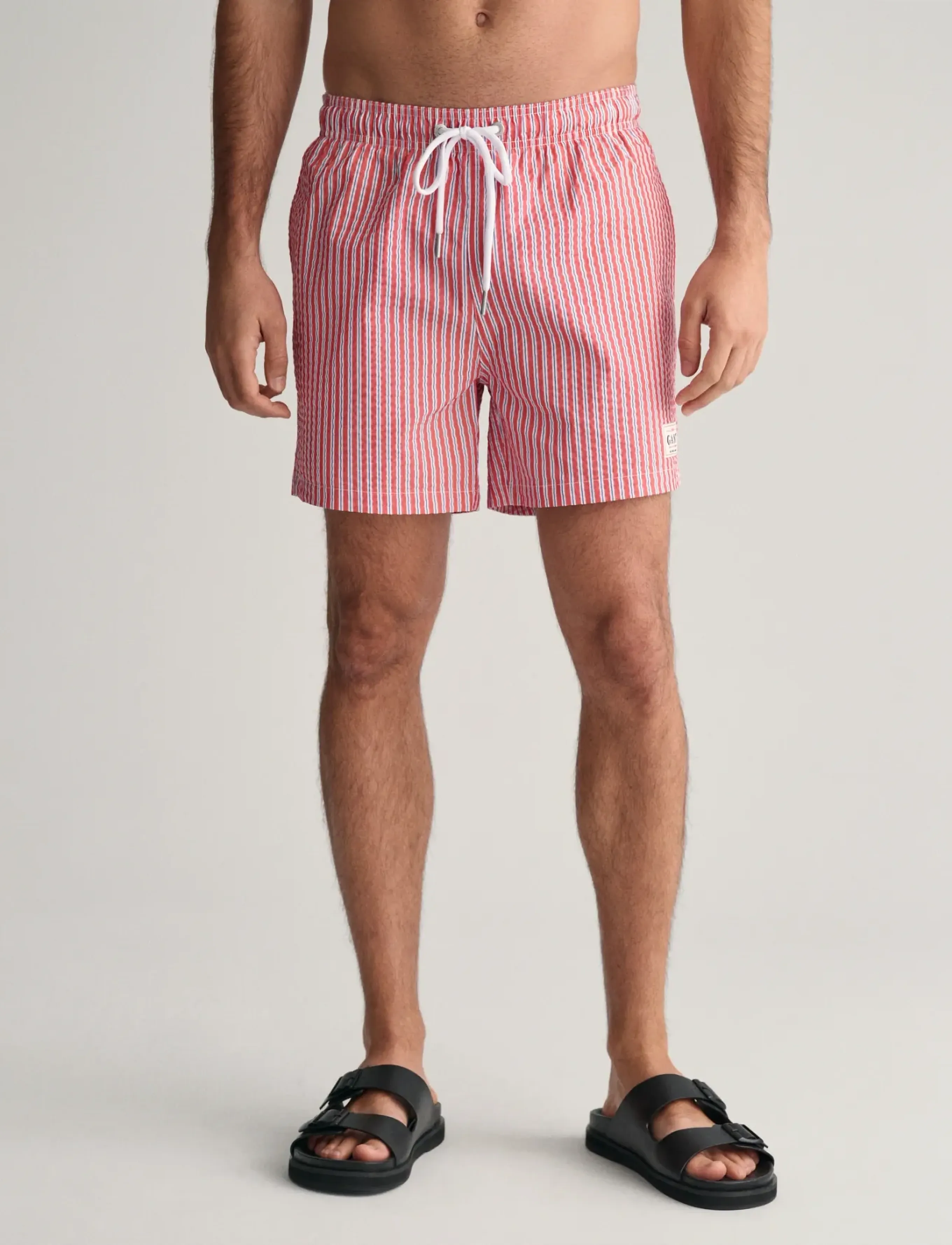 Gant - SEERSUCKER SWIM SHORTS - badeshorts - bright red - 4