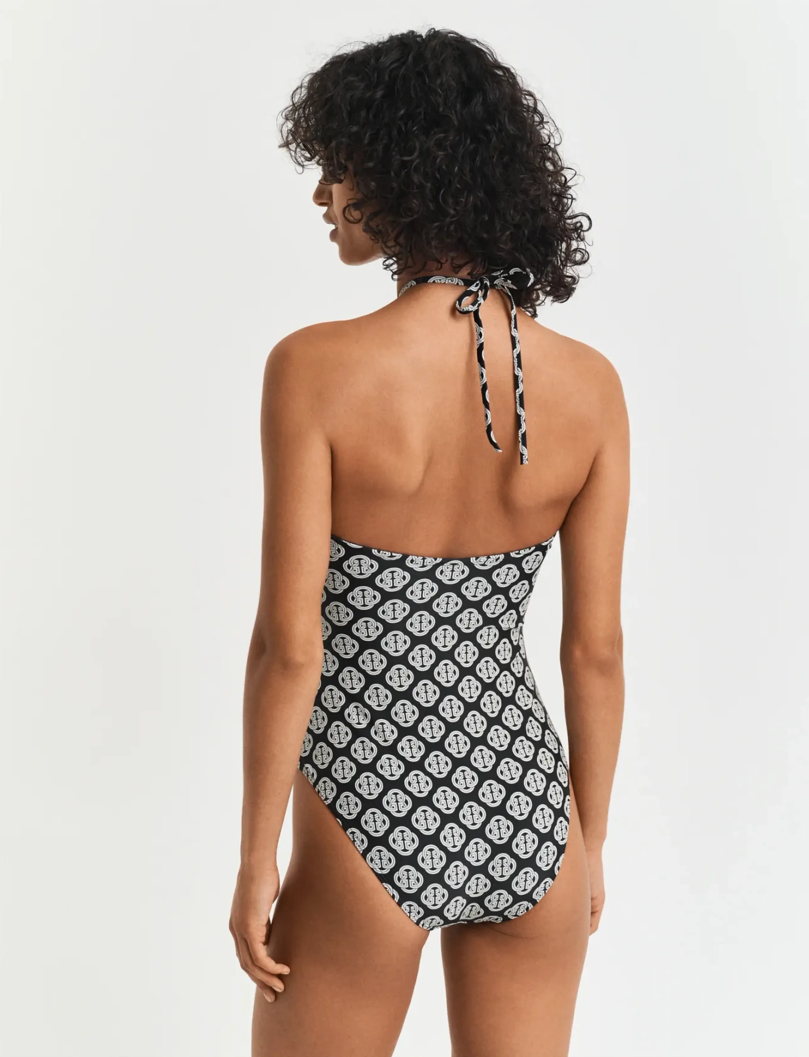 Gant - MONOGRAM PRINT SWIMSUIT - swimsuits - black - 3