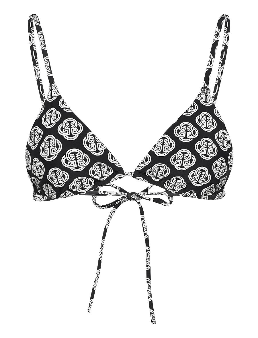Gant - MONOGRAM PRINT TRIANGLE TOP - driehoekige bikini - black - 1