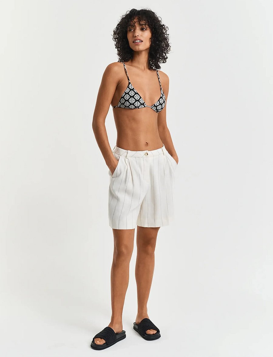 Gant - MONOGRAM PRINT TRIANGLE TOP - driehoekige bikini - black - 5