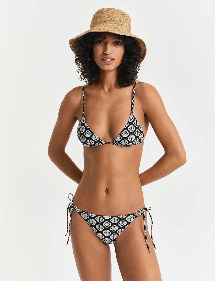 Gant - MONOGRAM PRINT TIE SIDE BOTTOM - bikinis mit seitenbändern - black - 0