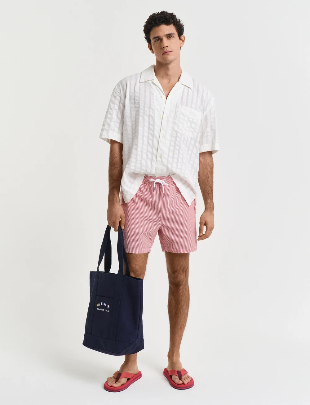 GANT - SEERSUCKER SWIM SHORTS - badbyxor - ruby red - 0