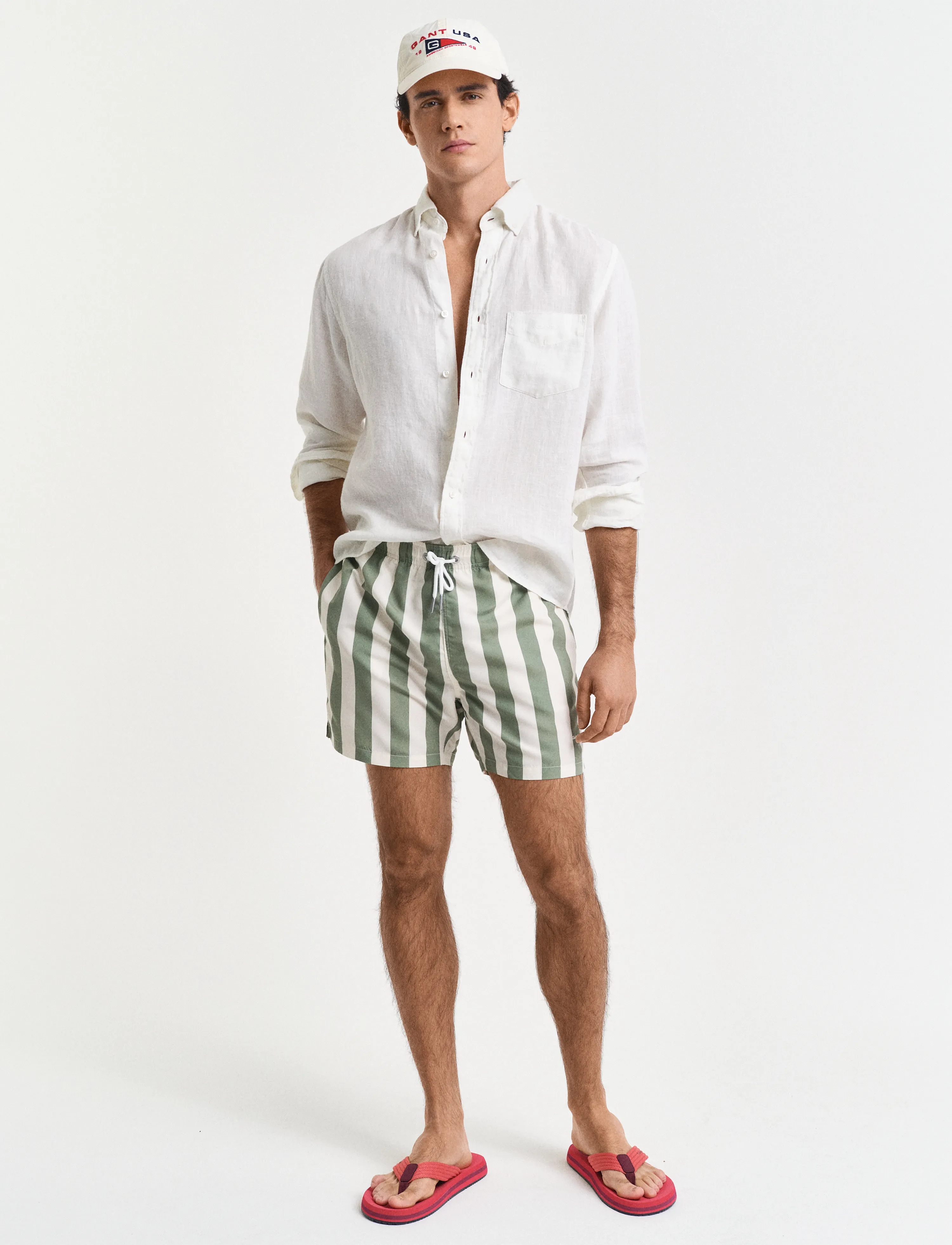 GANT - BLOCK STRIPE SWIM SHORTS - kalamata green - 0