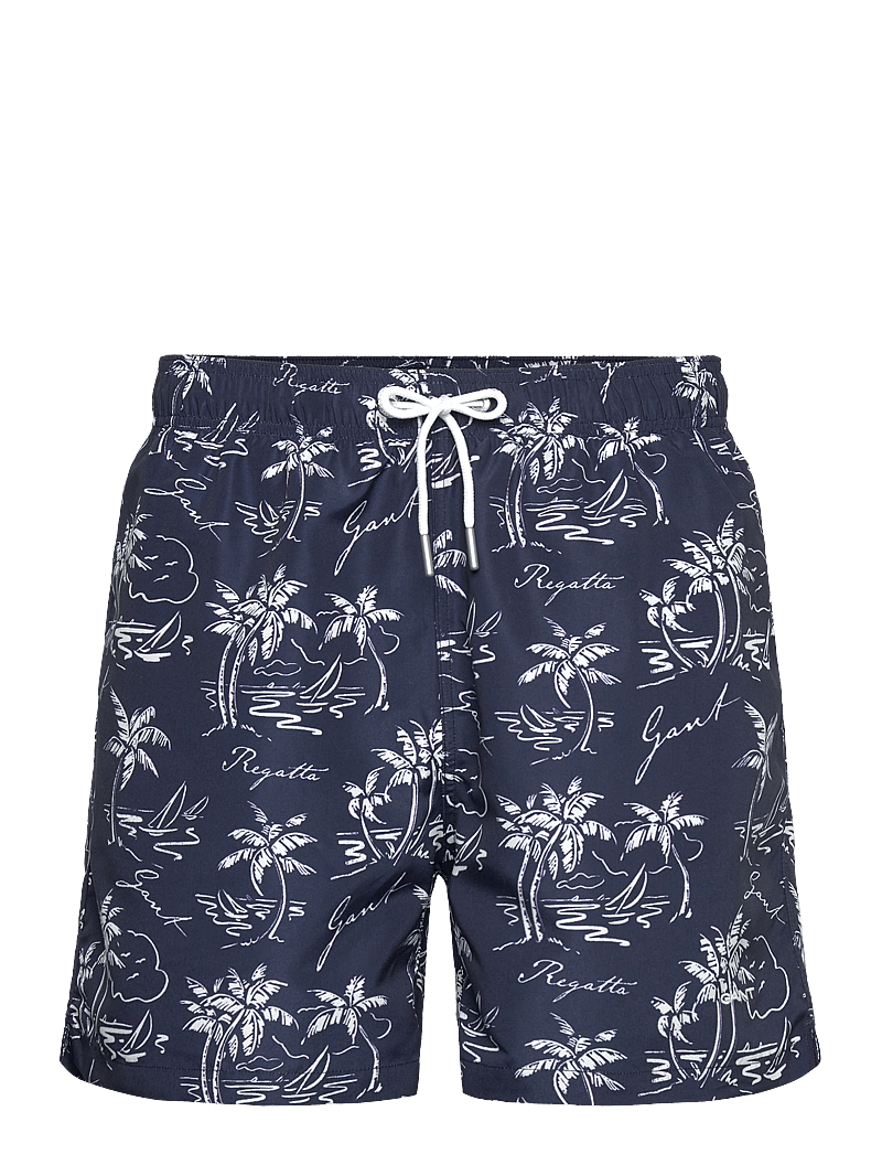 Gant - ISLAND PRINT SWIM SHORTS - shorts de bain - evening blue - 0