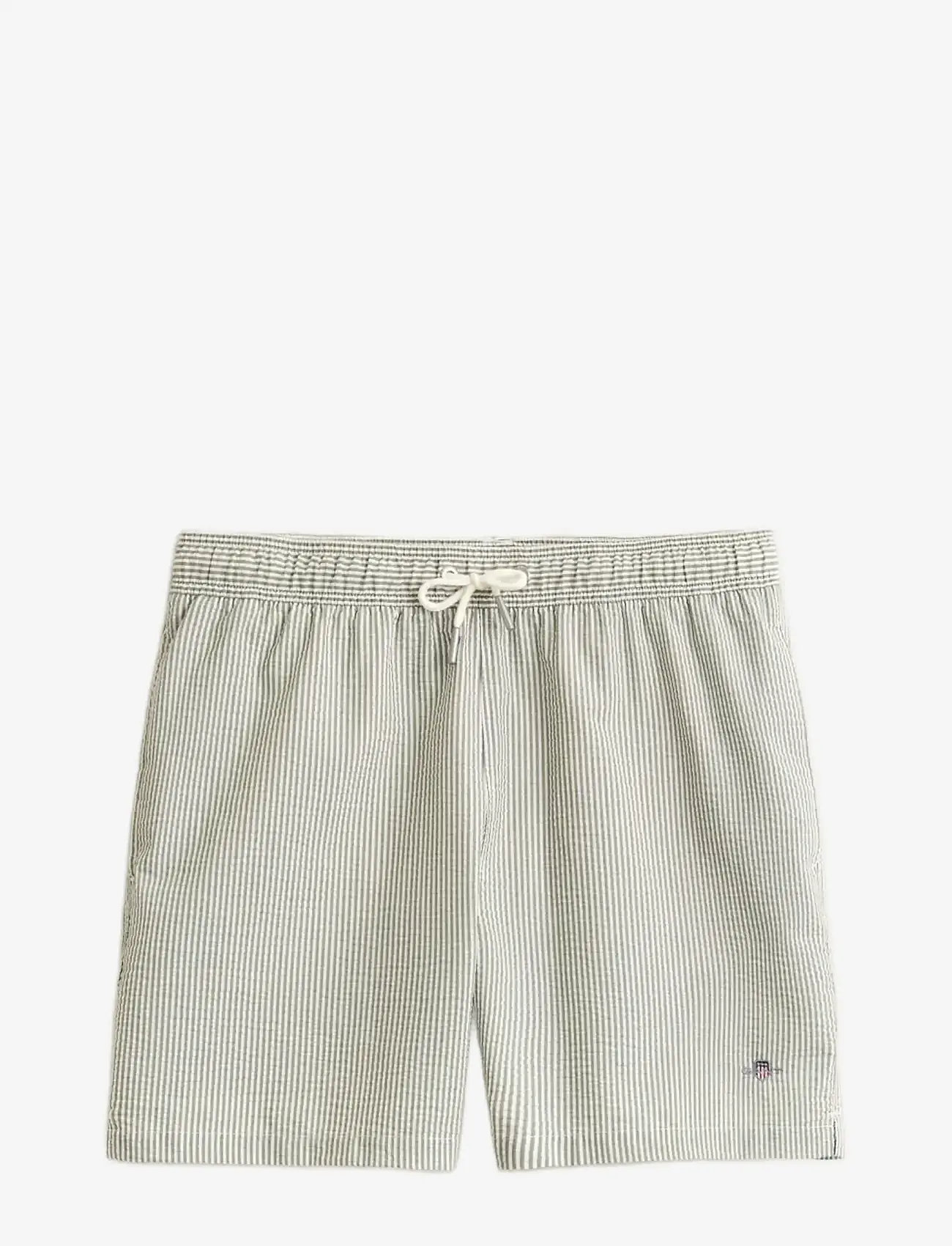 GANT - STRIPED SEERSUCKER SWIM SHORTS - badehose - dry herb green - 1