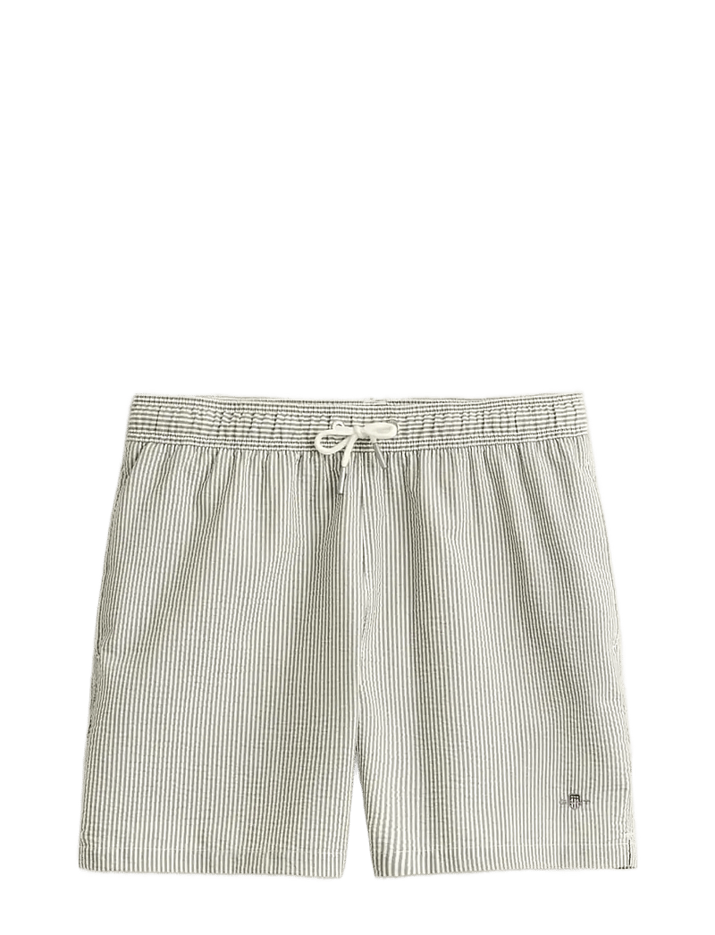 GANT - STRIPED SEERSUCKER SWIM SHORTS - badehose - dry herb green - 1