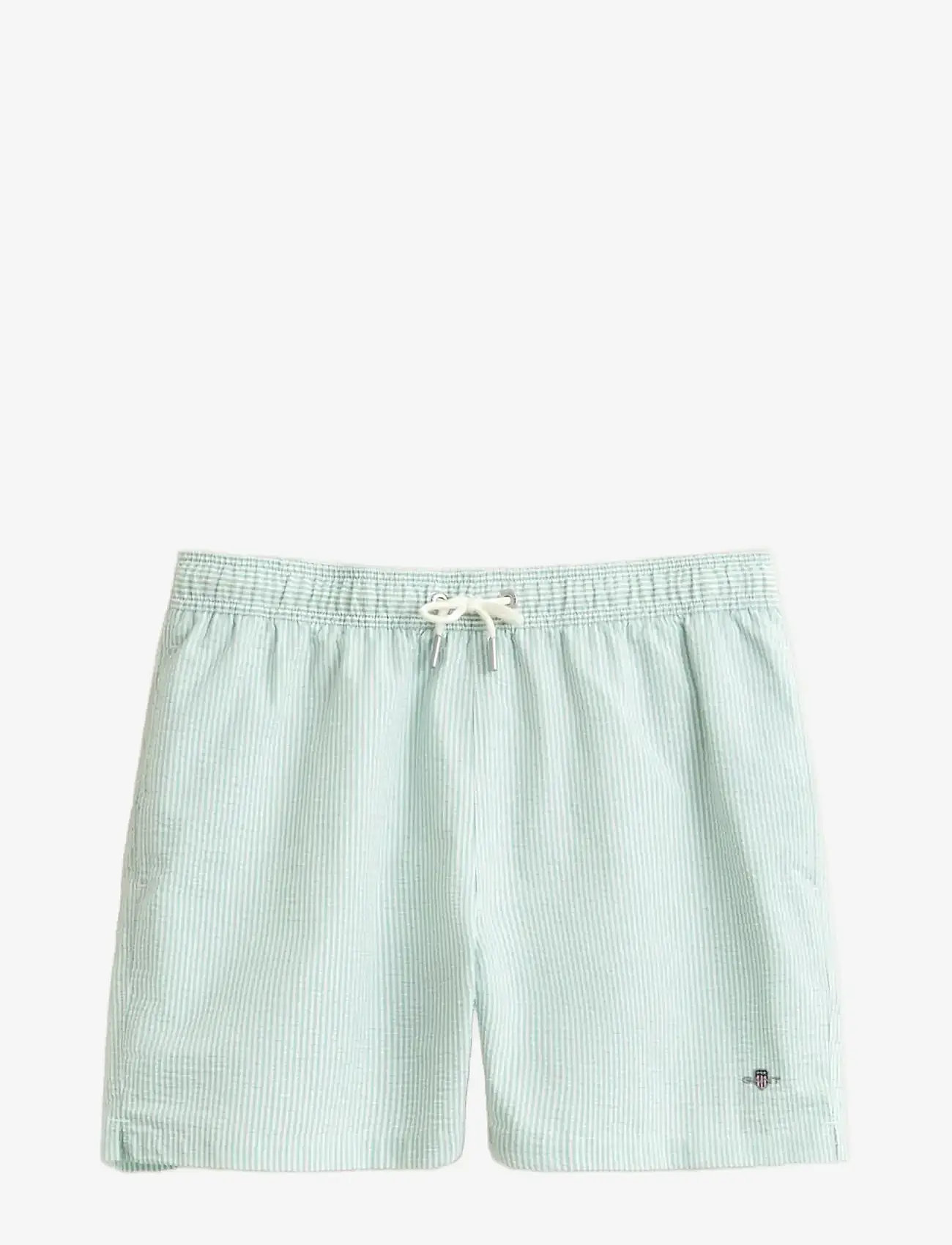 GANT - STRIPED SEERSUCKER SWIM SHORTS - badeshorts - muted turquoise - 1