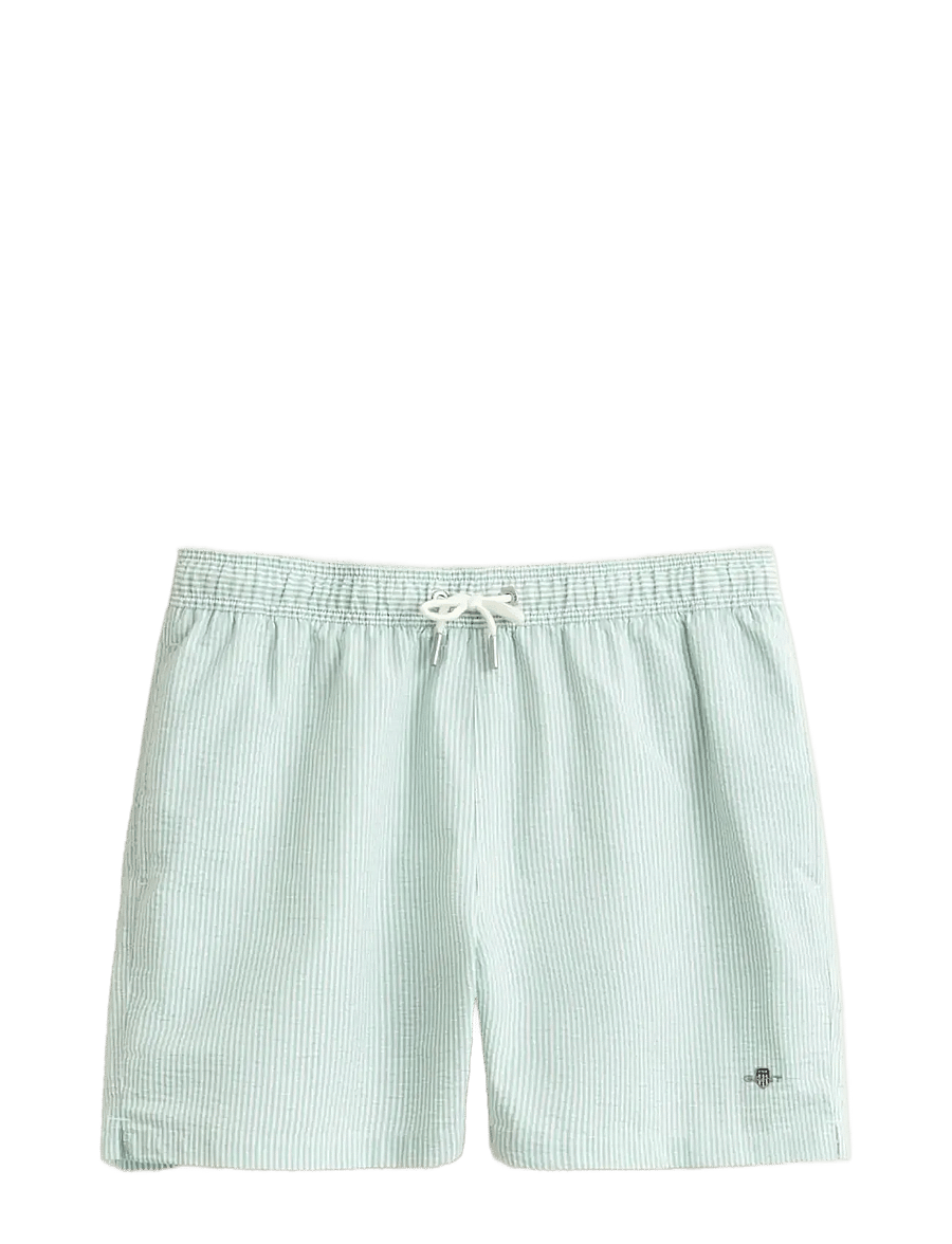 Gant - STRIPED SEERSUCKER SWIM SHORTS - badeshorts - muted turquoise - 1