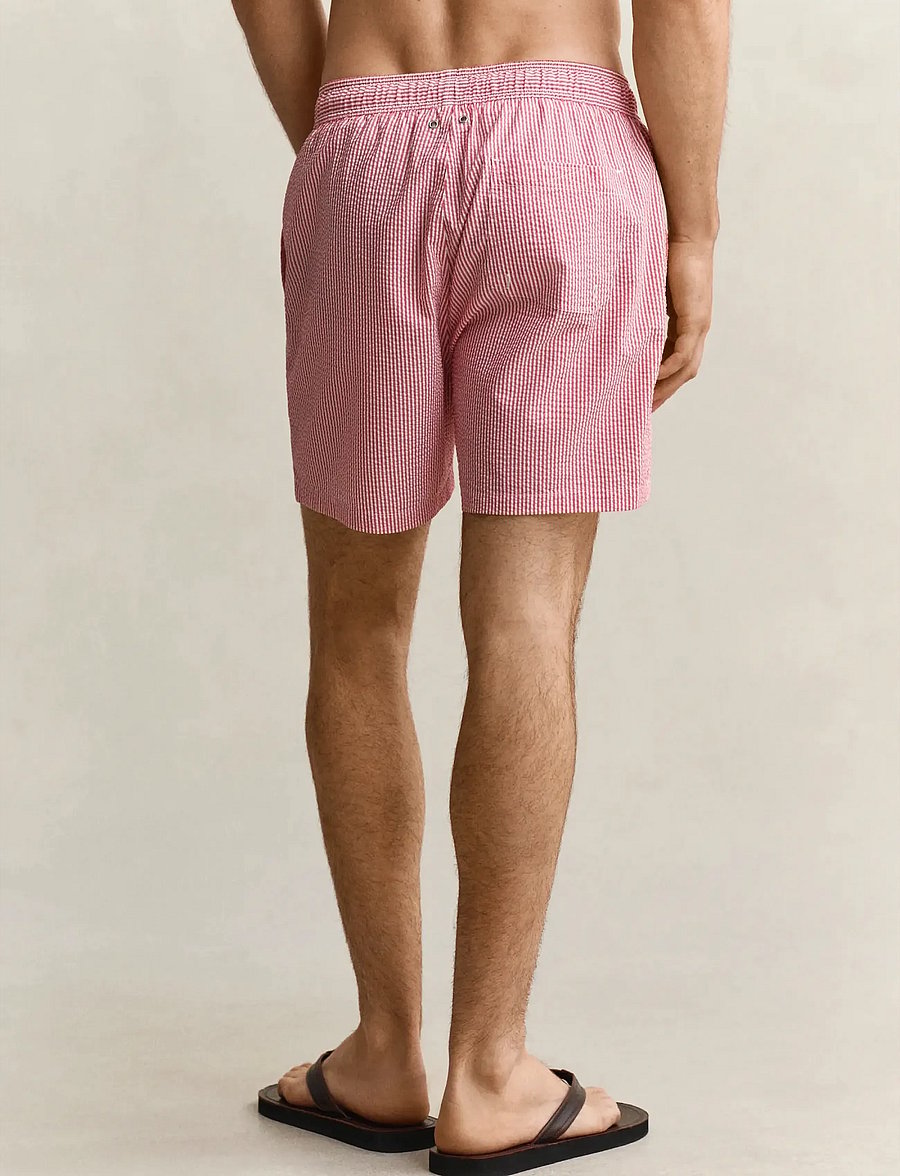 Gant - STRIPED SEERSUCKER SWIM SHORTS - badeshorts - rose red - 2
