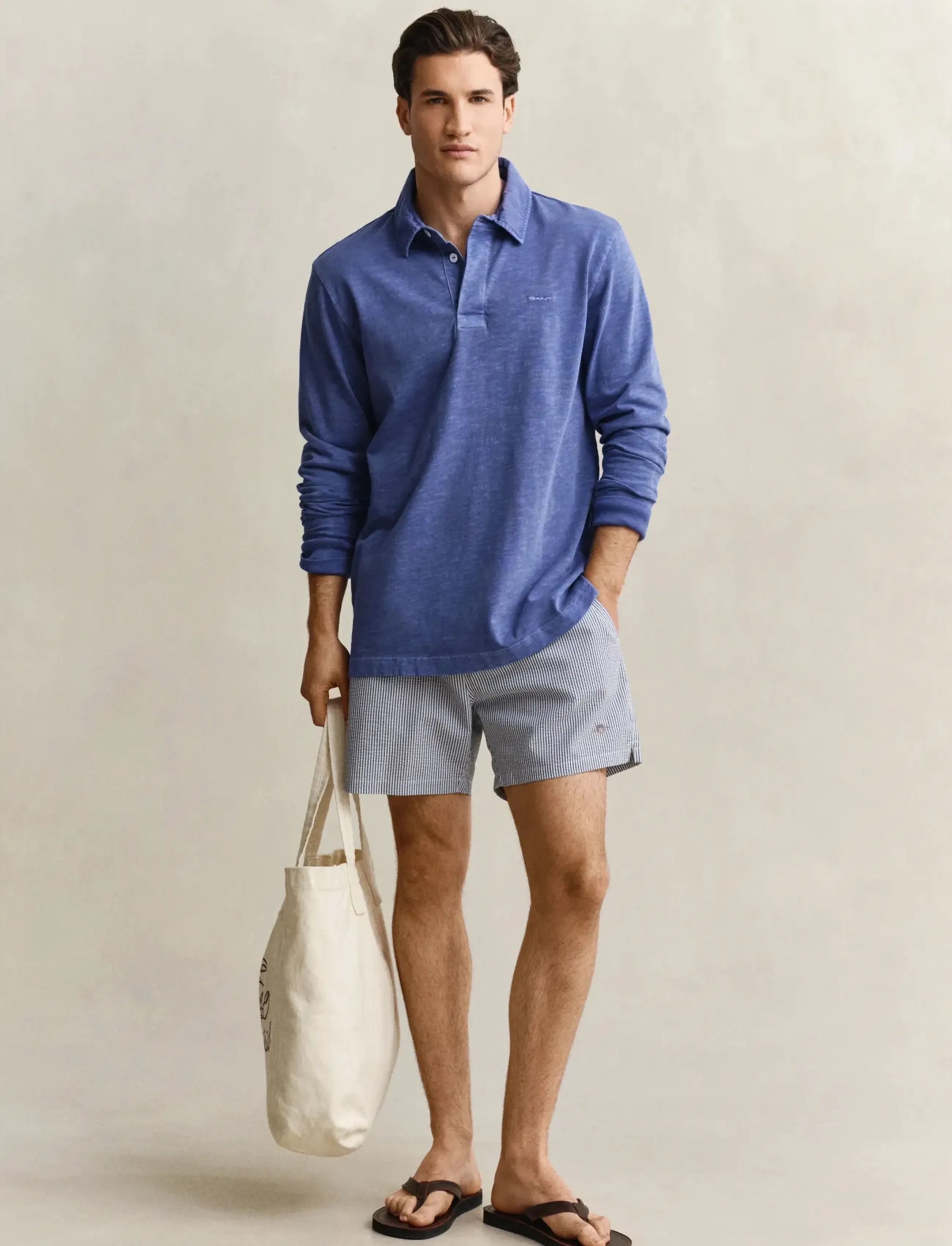 Gant - STRIPED SEERSUCKER SWIM SHORTS - badeshorts - vintage blue - 0