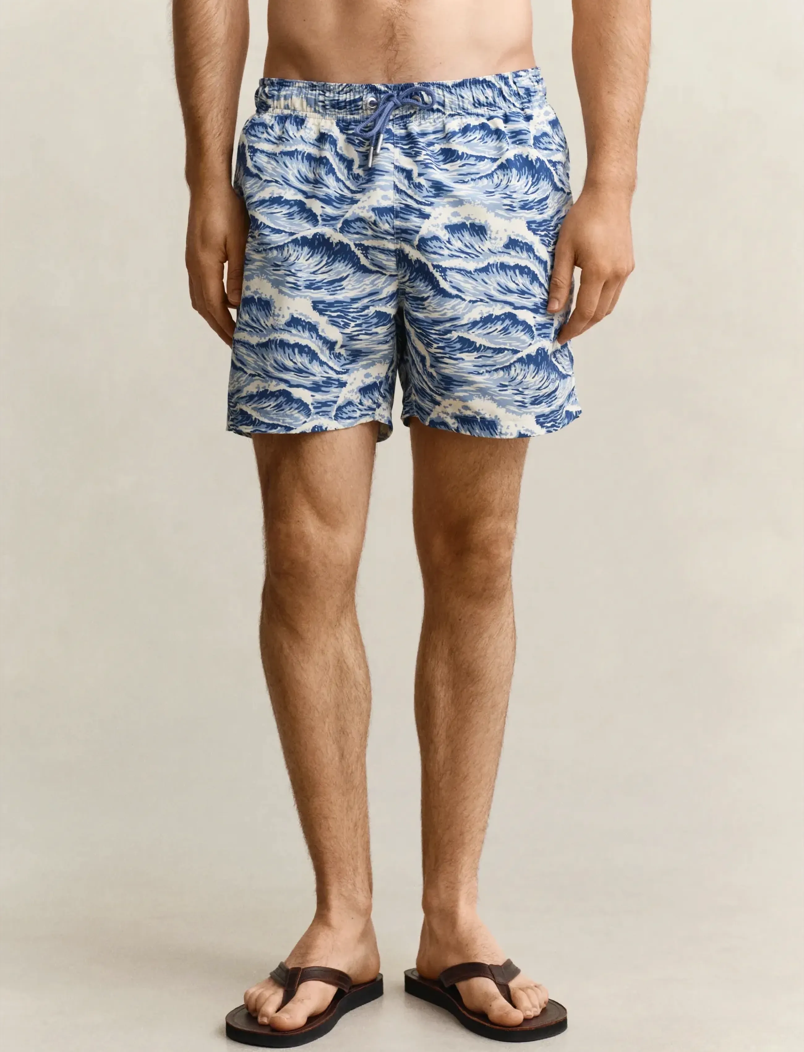 Gant - WAVES PRINT SWIM SHORTS - badeshorts - vintage blue - 3