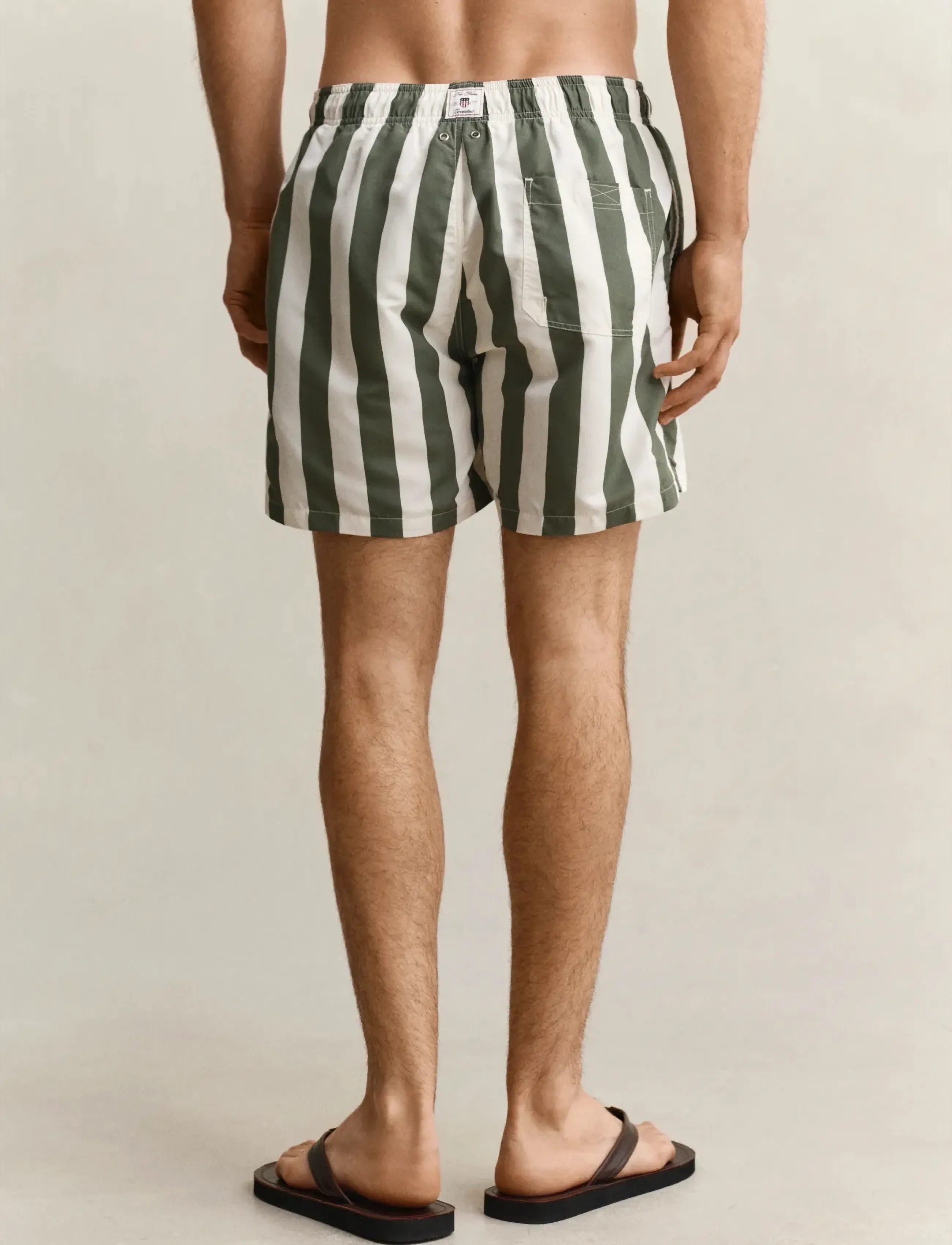 Gant - BLOCK STRIPED SWIM SHORTS - badeshorts - dry herb green - 2