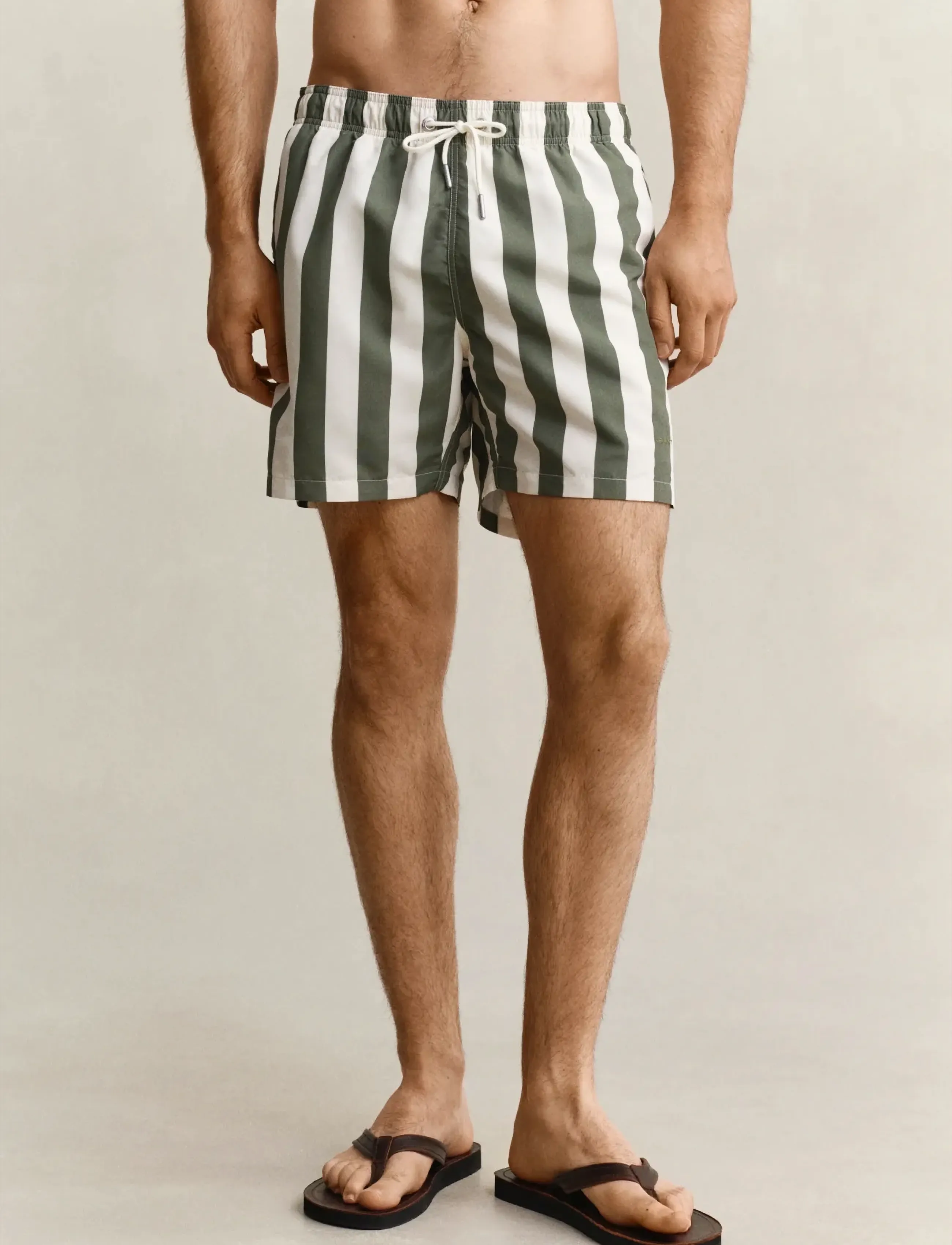 Gant - BLOCK STRIPED SWIM SHORTS - badeshorts - dry herb green - 3