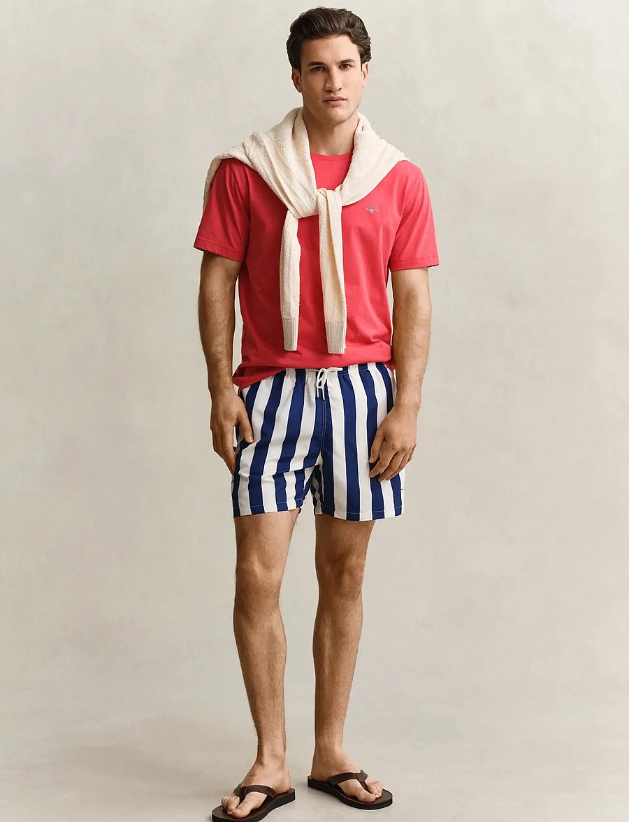 Gant - BLOCK STRIPED SWIM SHORTS - badeshorts - rich navy - 0