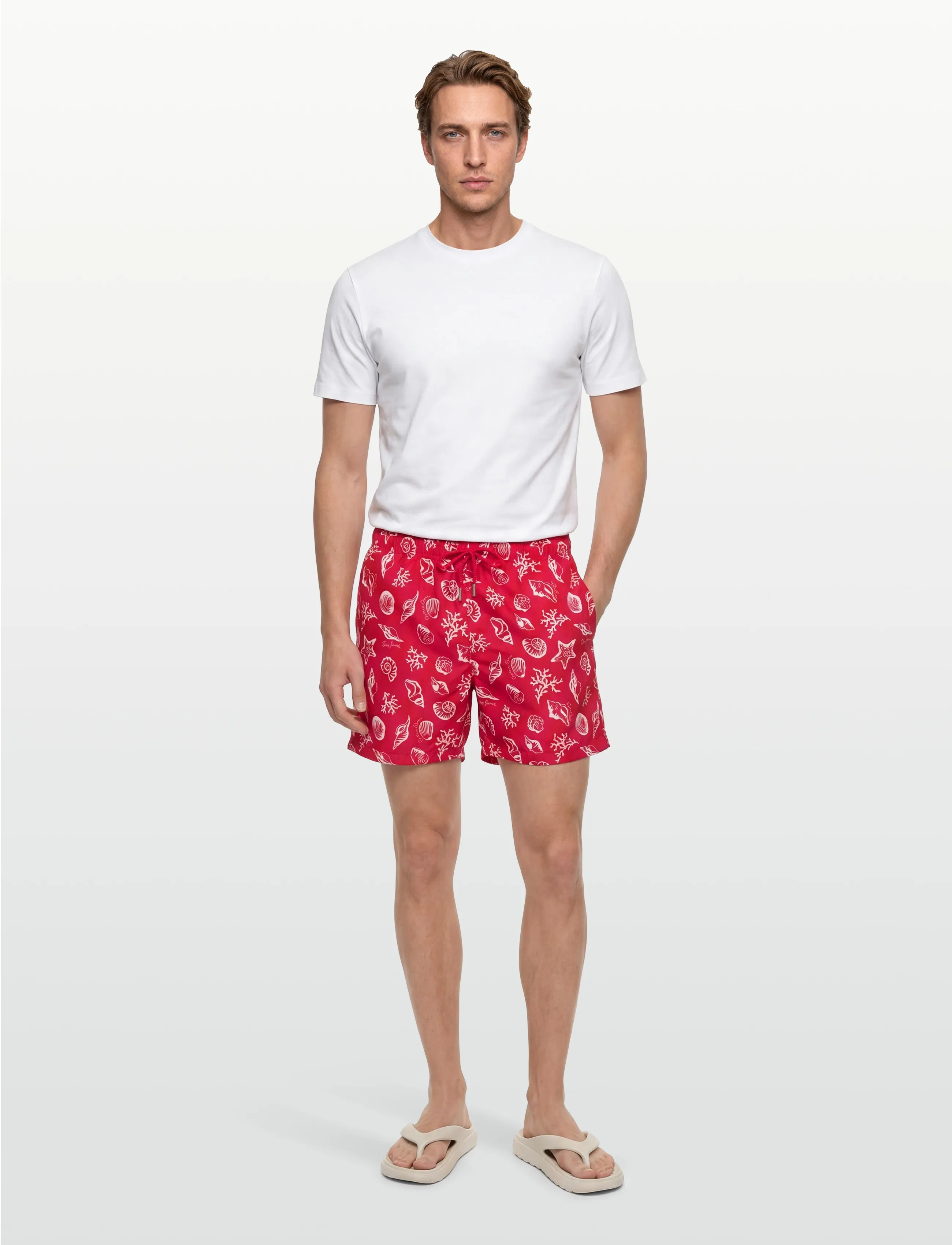 Gant SEASHELLS PRINT SWIM SHORTS - Vacation essentials - ROSE RED / red