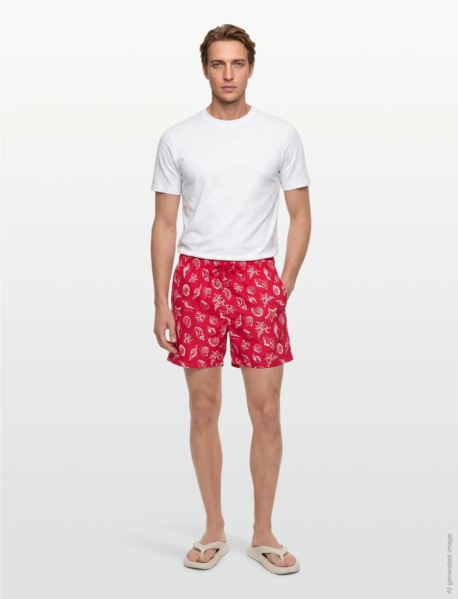 Gant - SEASHELLS PRINT SWIM SHORTS - badeshorts - rose red - 0