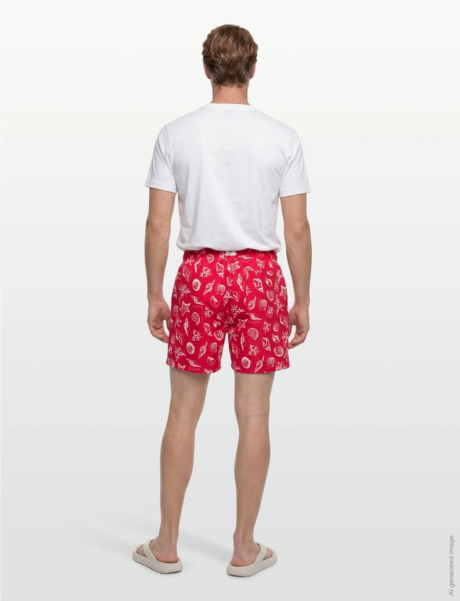 Gant - SEASHELLS PRINT SWIM SHORTS - badeshorts - rose red - 4