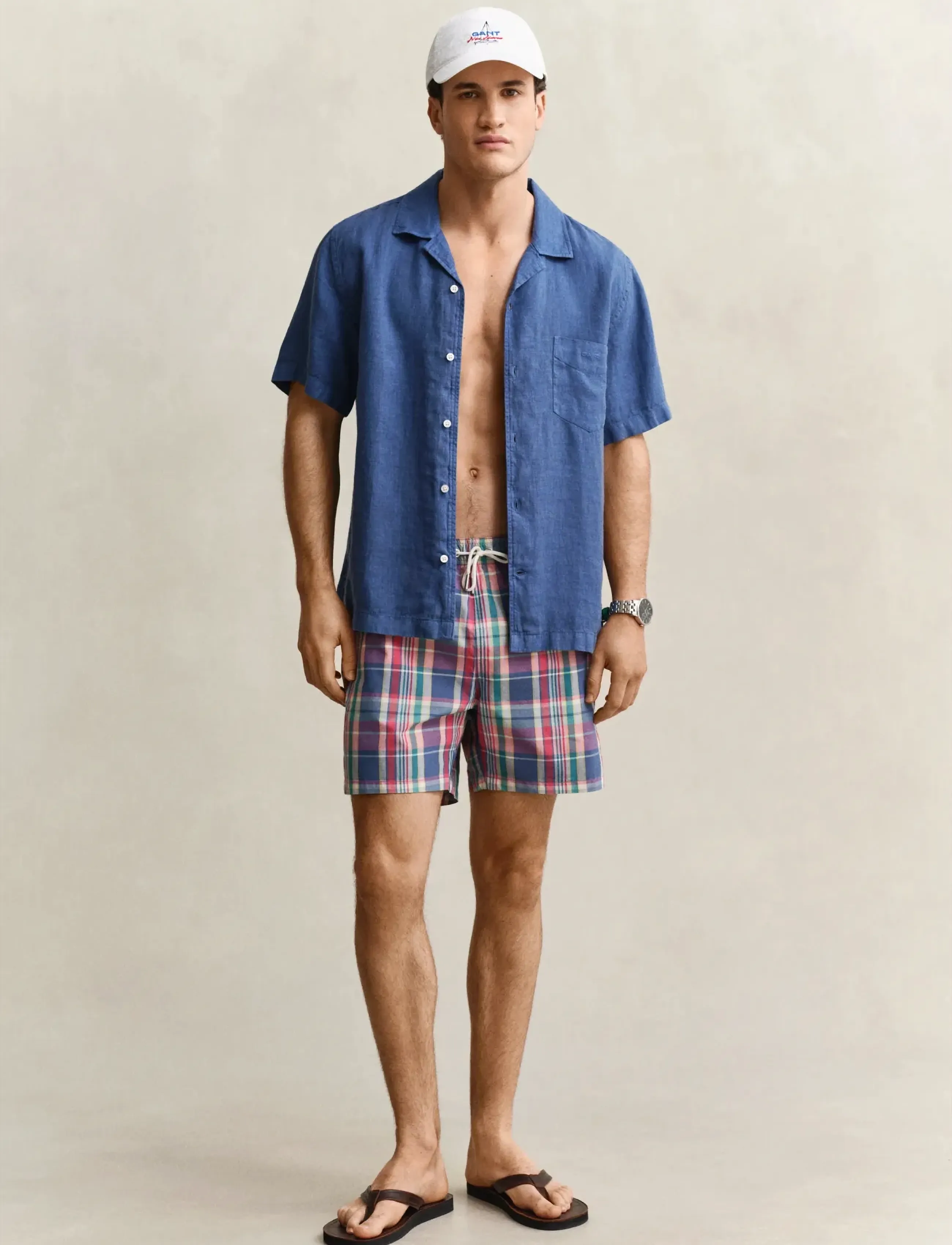 Gant Madras Check Swim Shorts, XXL, Bademode, Mehrfarbig/gemustert - Männerswear