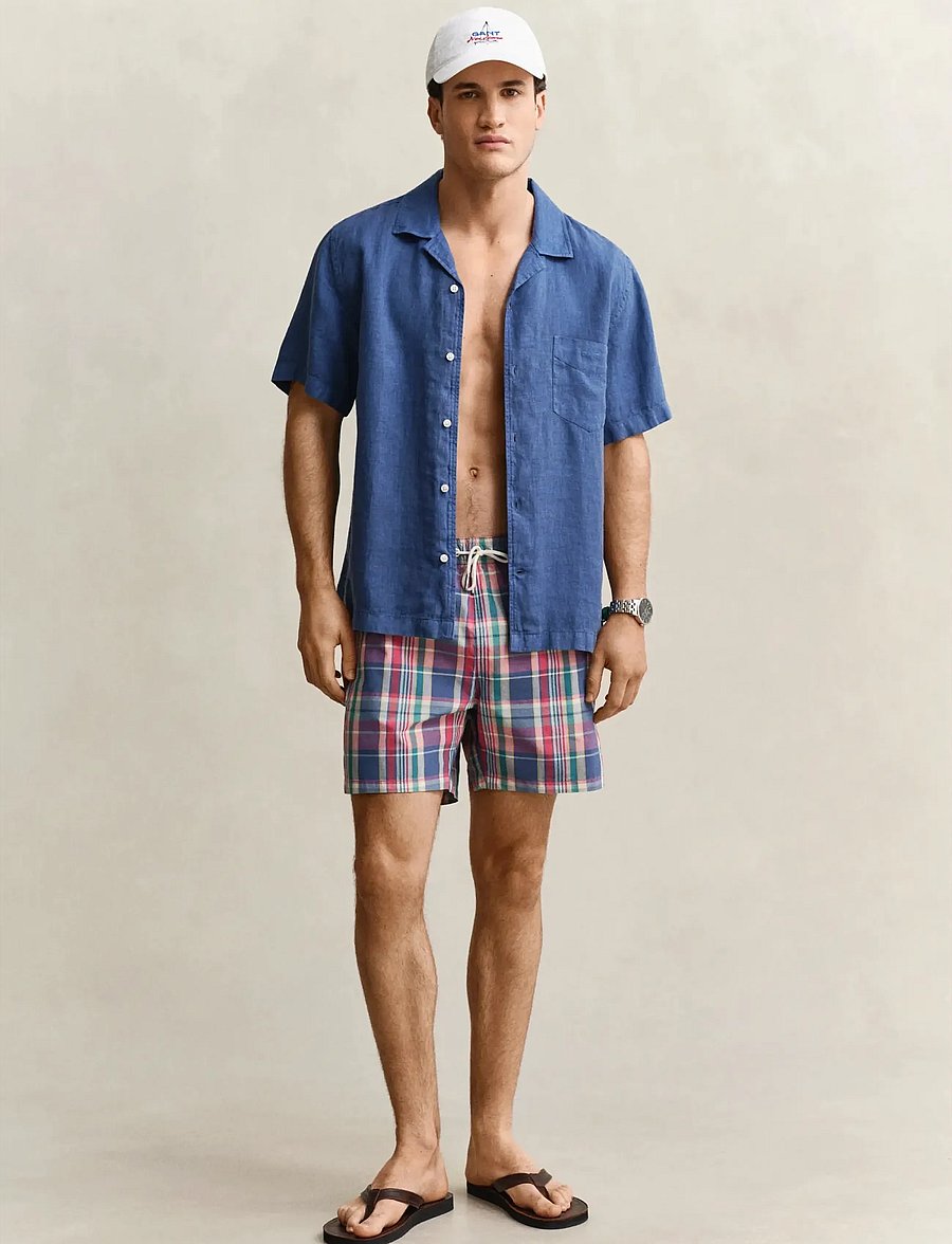 Gant - MADRAS CHECK SWIM SHORTS - badeshorts - rose red - 0