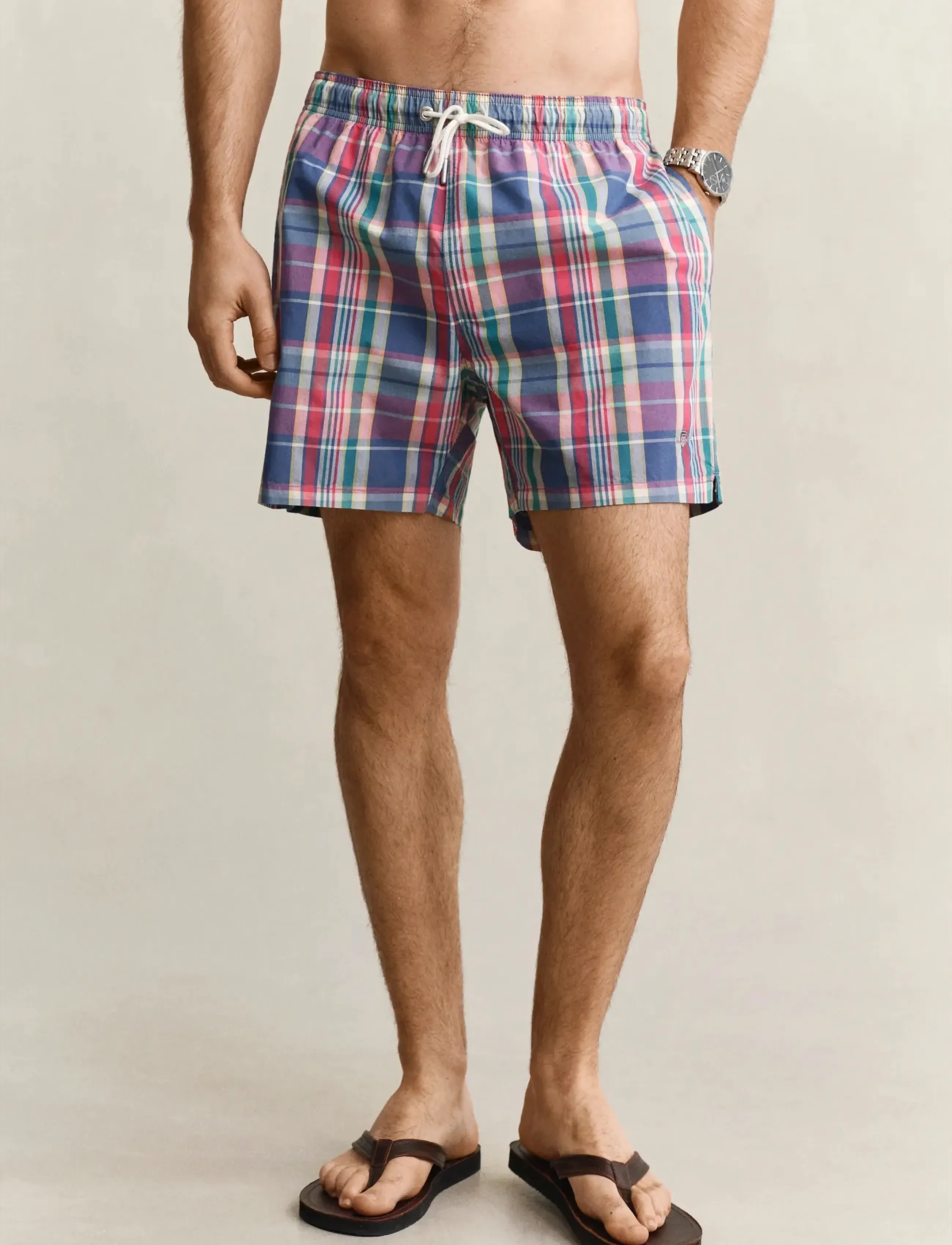 Gant - MADRAS CHECK SWIM SHORTS - badeshorts - rose red - 3