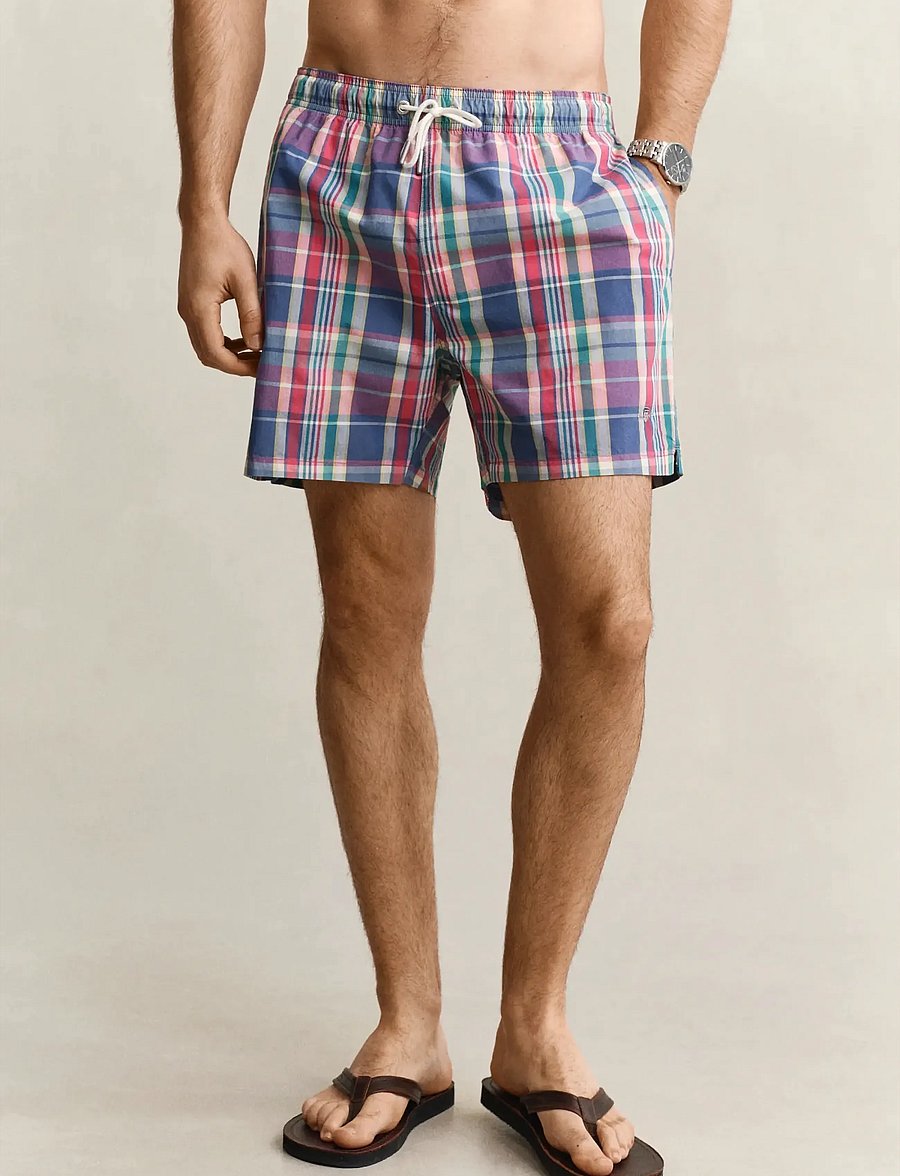 Gant - MADRAS CHECK SWIM SHORTS - badeshorts - rose red - 3