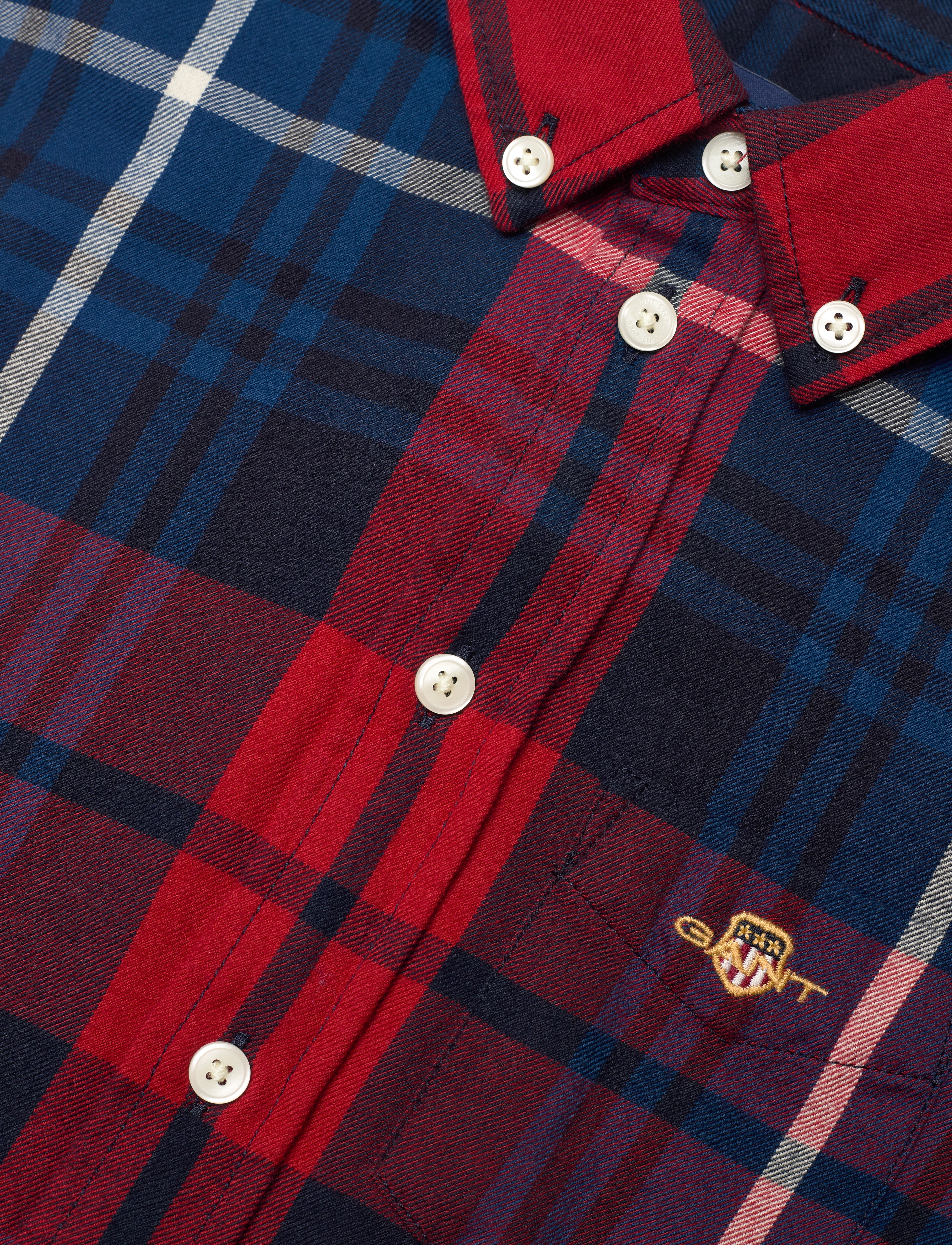 GANT - D1. PLAID FLANNEL SHIRT - ruby red - 2