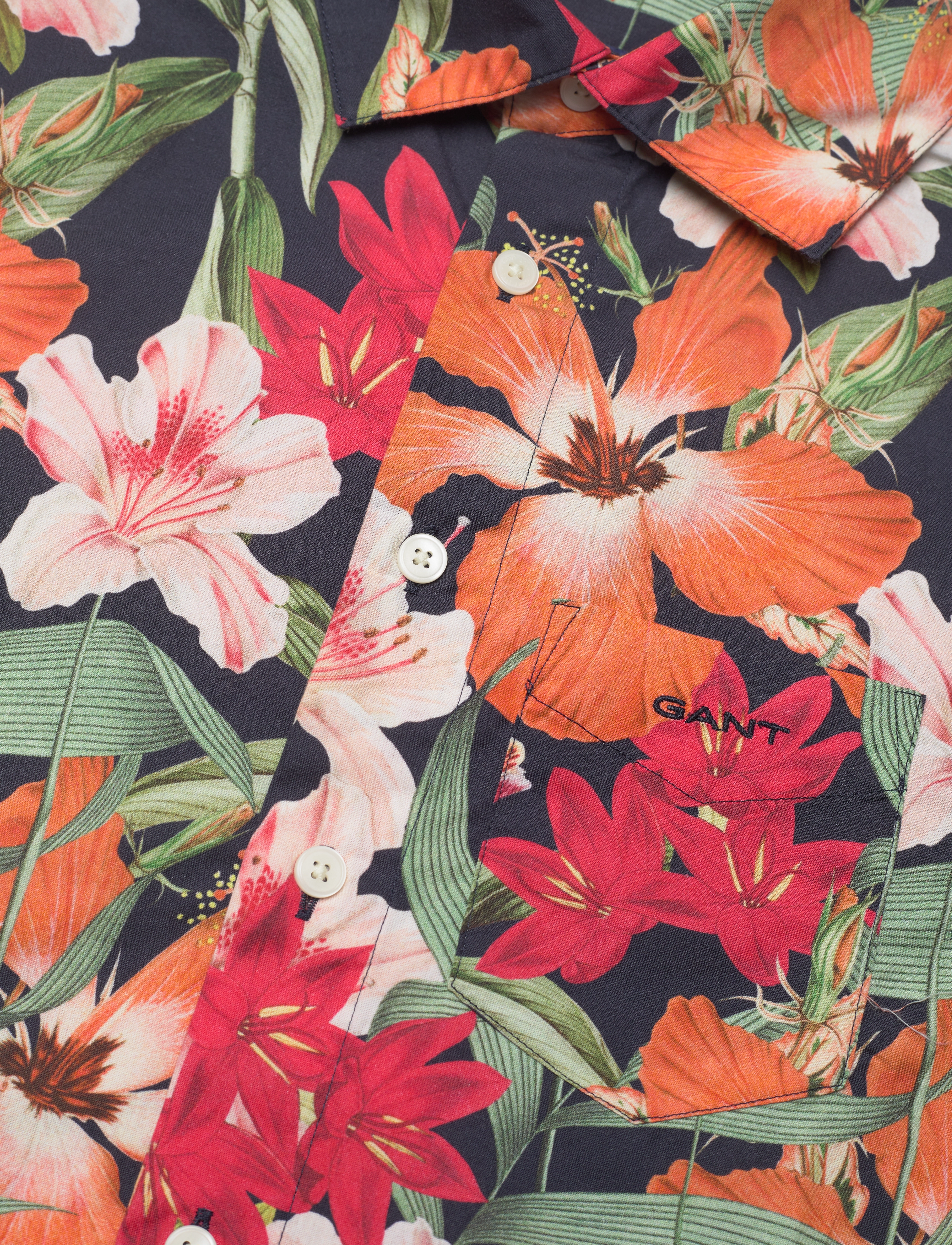GANT - TROPICAL PRINT SS SHIRT - marine - 2
