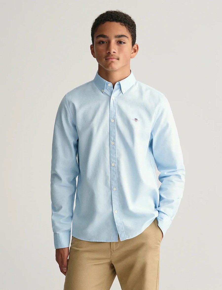 Gant - SHIELD OXFORD BD SHIRT - marškiniai ilgomis rankovėmis - capri blue - 0