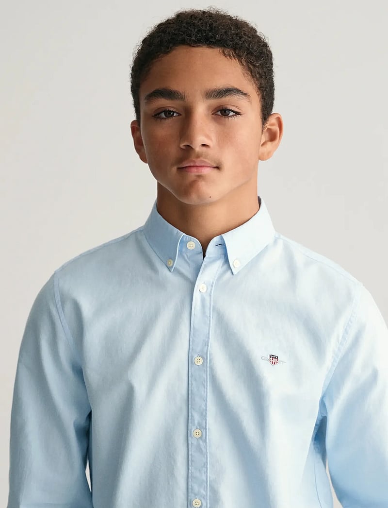 GANT - SHIELD OXFORD BD SHIRT - långärmade skjortor - capri blue - 4