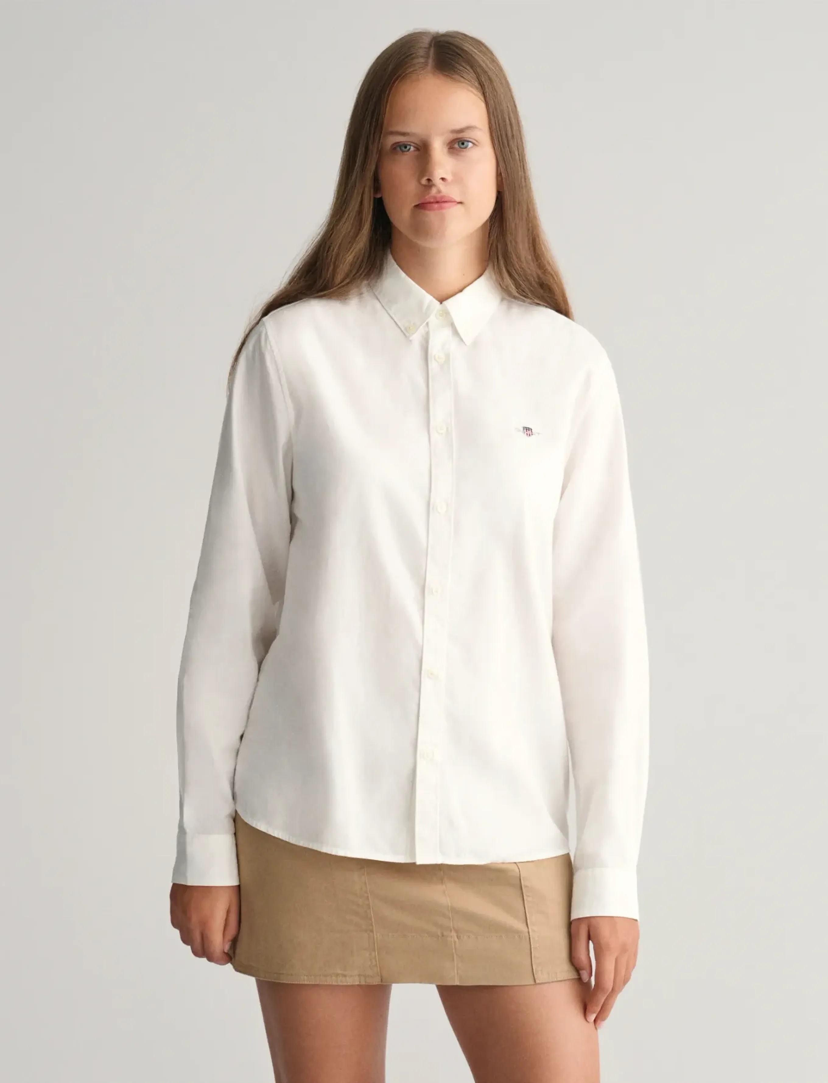 Gant Shield Oxford Bd Shirt, Børn, Oxford Button-Down Skjorte, Hvid, Str: 122-128