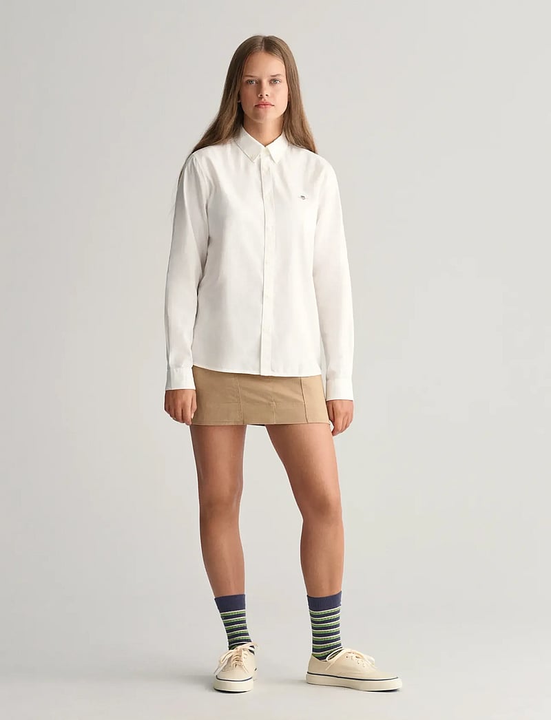 GANT - SHIELD OXFORD BD SHIRT - langärmlige hemden - white - 5