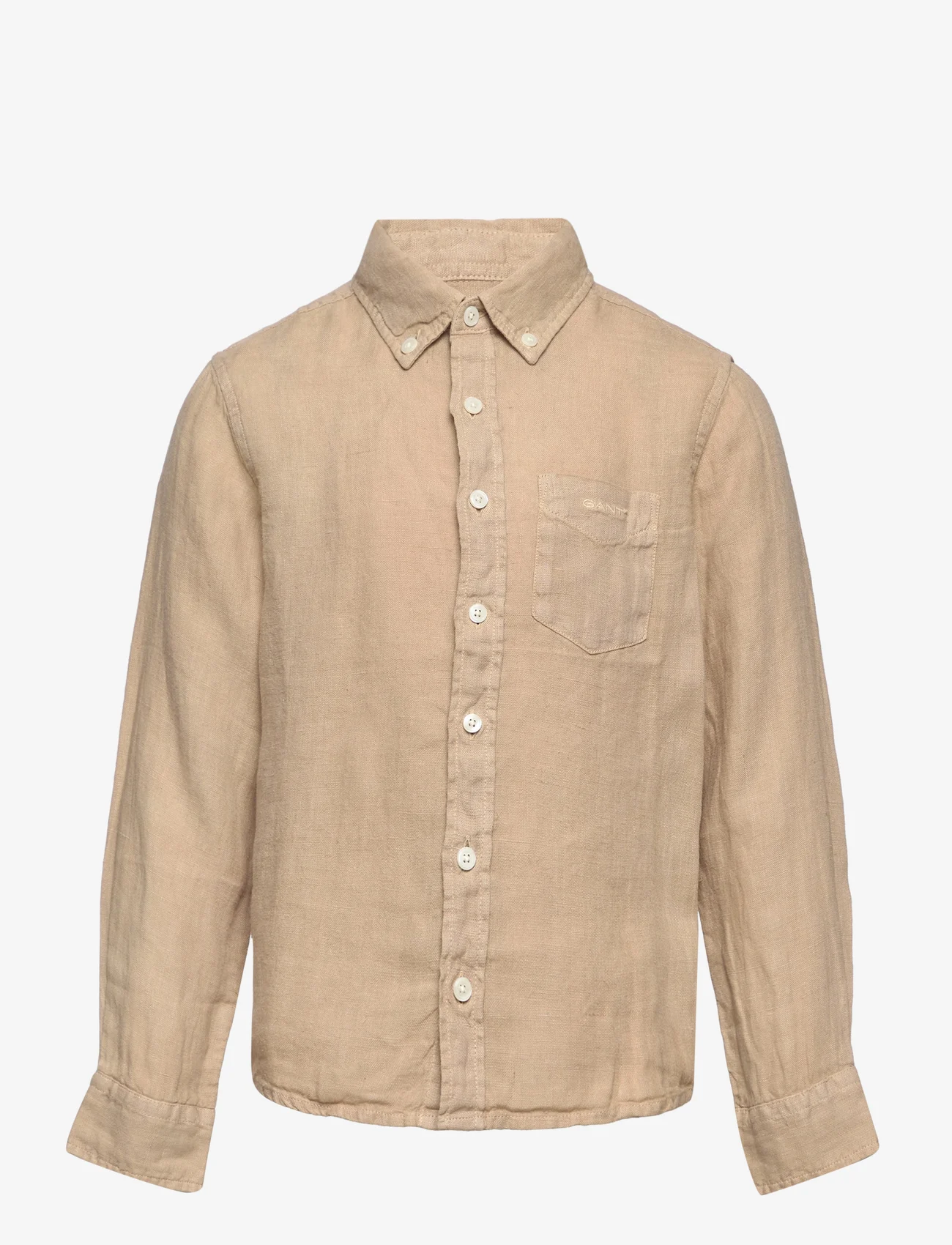 GANT - LINEN LS BD SHIRT - long-sleeved shirts - dry sand - 0