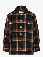 CHECKED SHIELD OVERSHIRT - BLACK