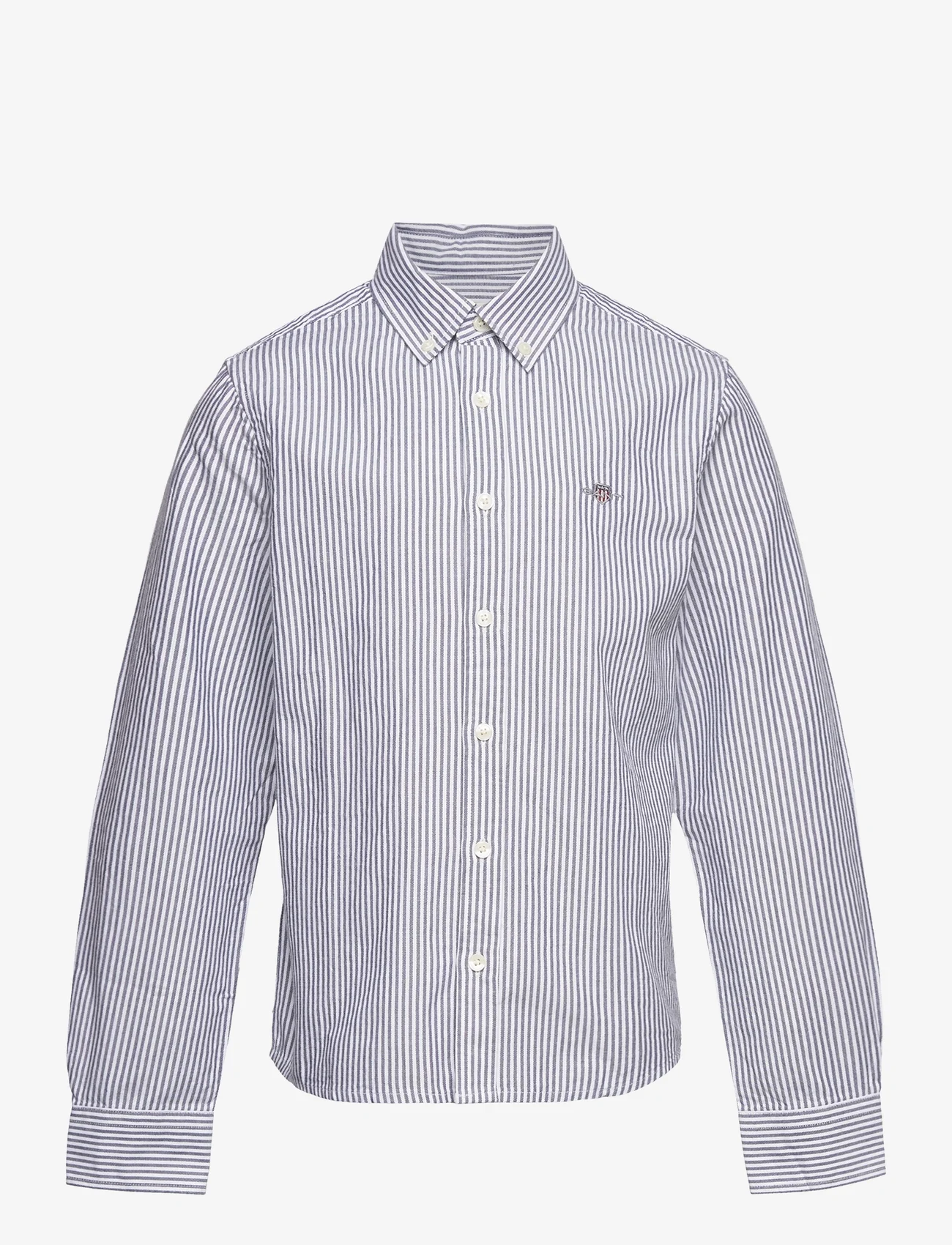 GANT - OXFORD STRIPED B.D. SHIRT - långärmade skjortor - persian blue - 0