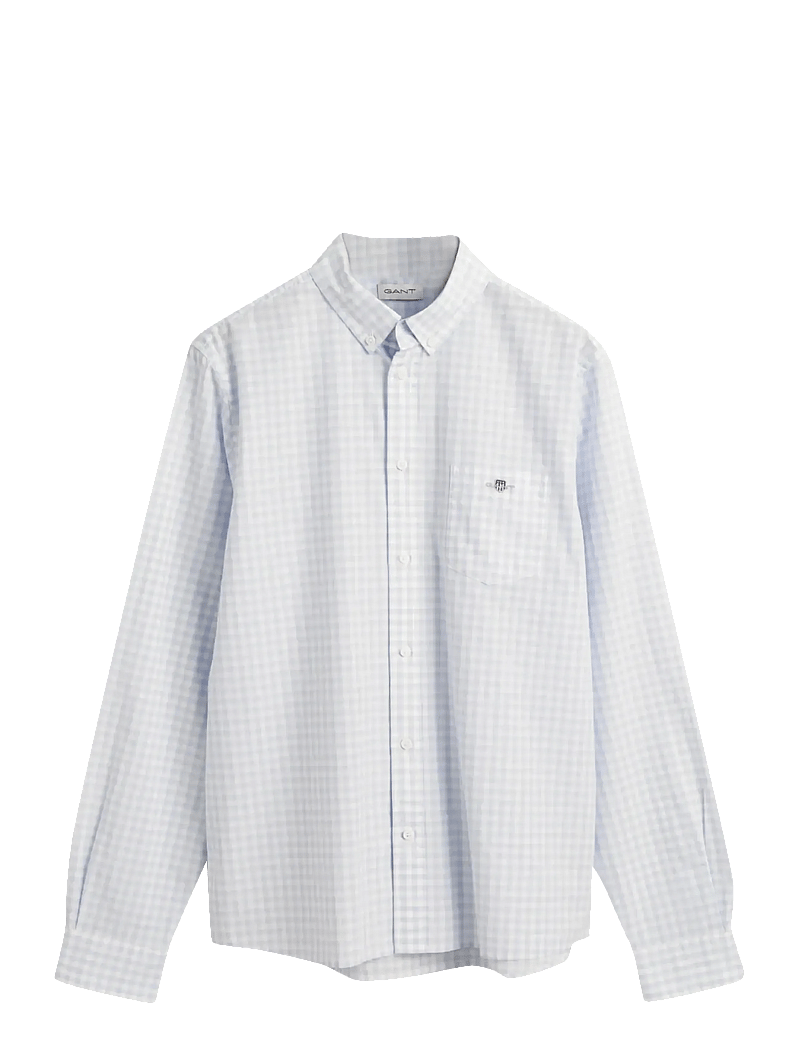 GANT - POPLIN GINGHAM SHIELD SHIRT - långärmade skjortor - light blue - 1