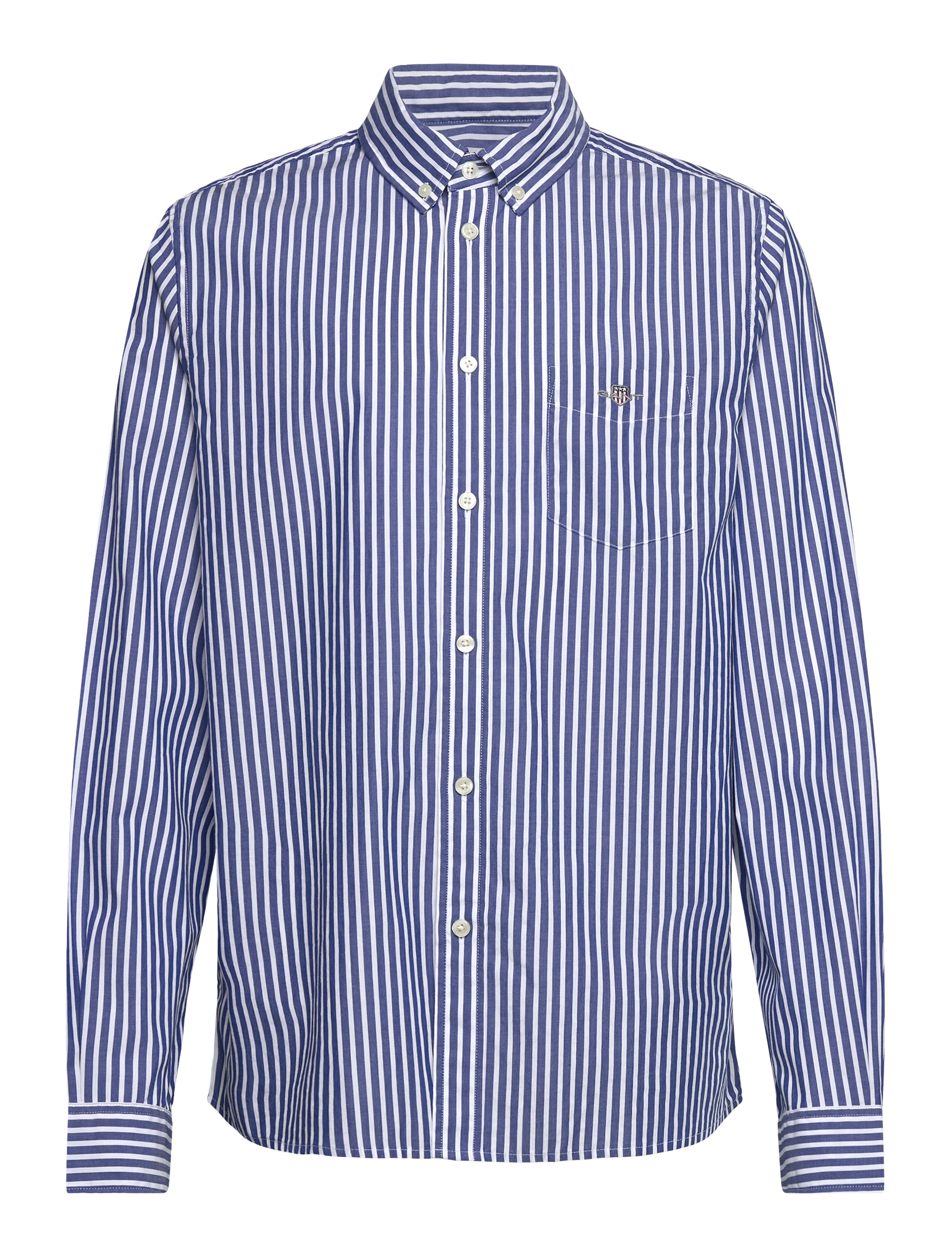 GANT STRIPED SHIELD POPLIN SHIRT - Riided - COLLEGE BLUE / blue